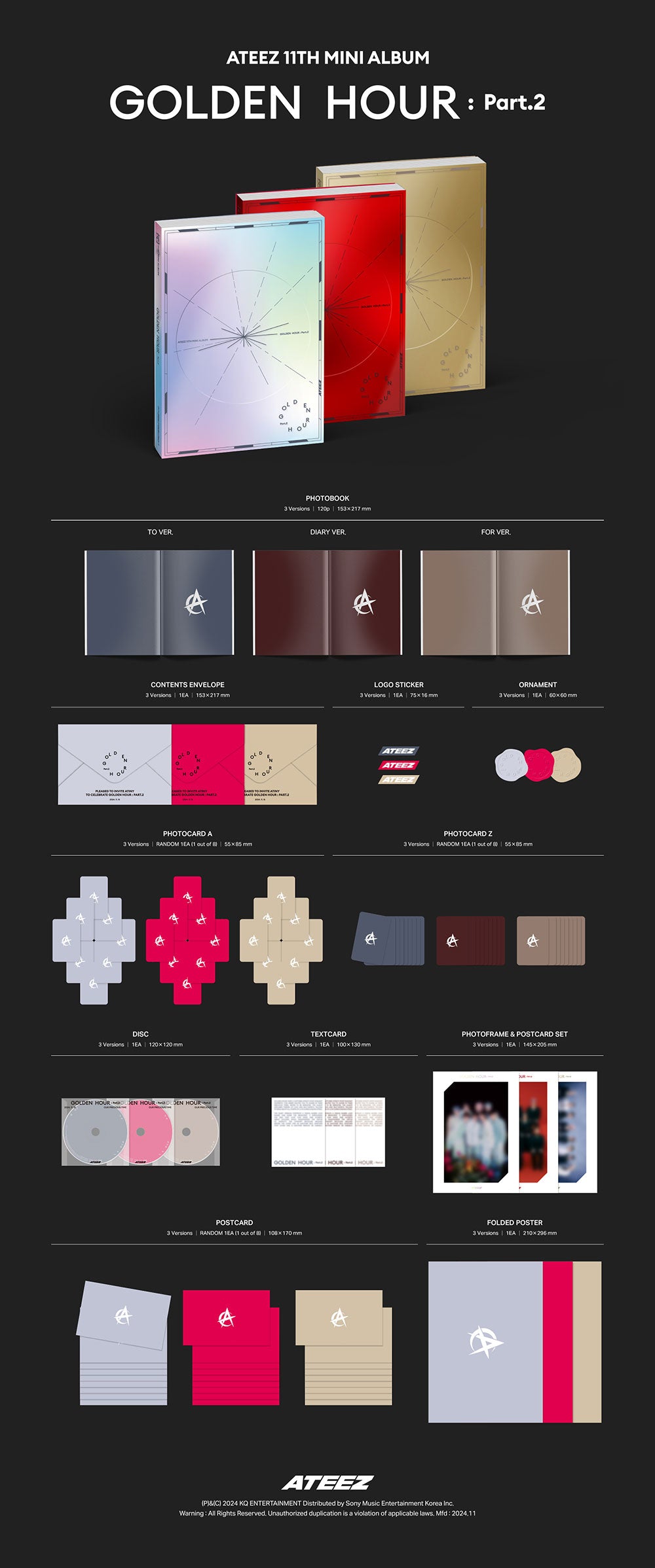 ATEEZ - 11th Mini Album GOLDEN HOUR : Part.2