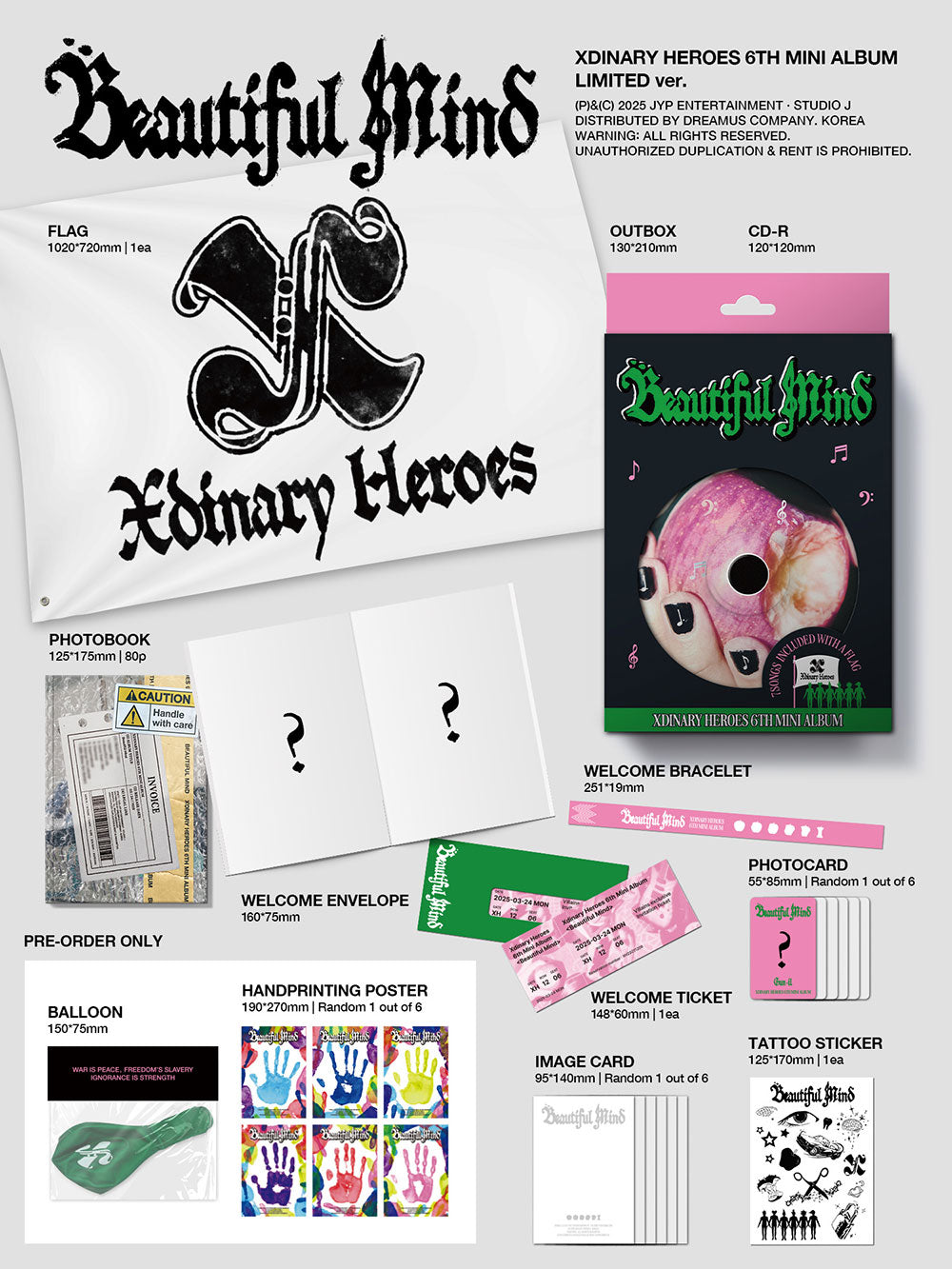 XDINARY HEROES - 6th Mini Album Beautiful Mind (LIMITED ver.)