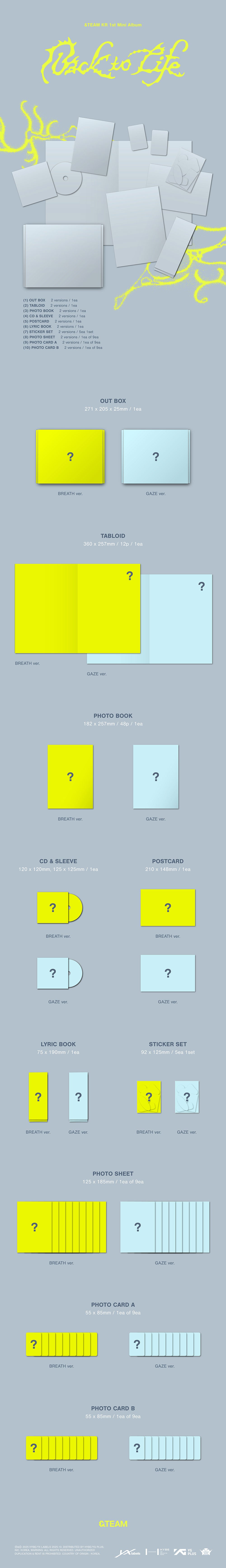 [PRE-ORDER] &TEAM - KR 1st Mini Album ‘Back To Life’ (BREATH/GAZE Ver)