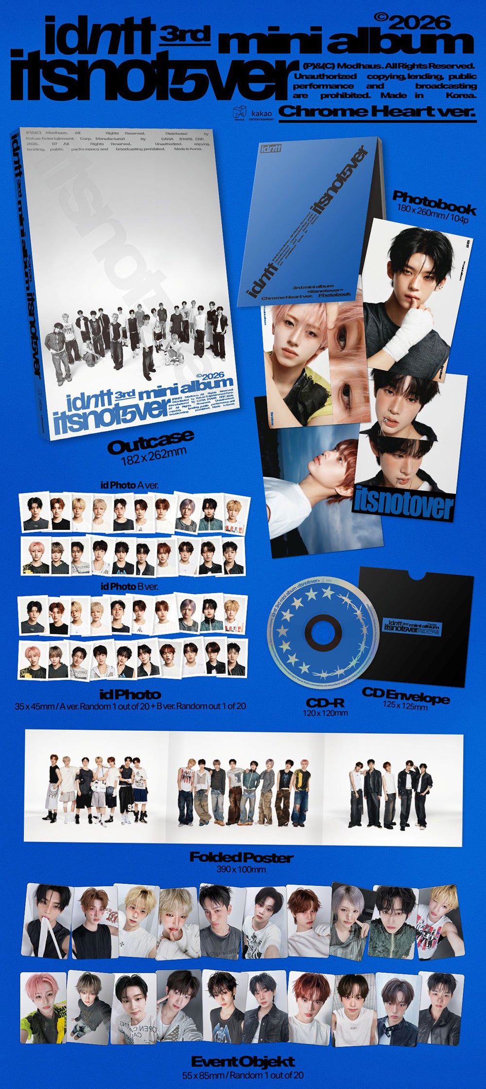 [PRE-ORDER] IDNTT - 3rd Mini Album ‘ITSNOTOVER’ (Chrome Heart/Lit Heart Ver)