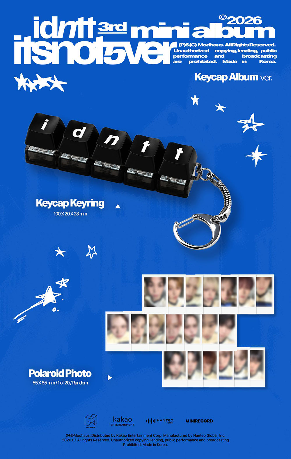 IDNTT - 3rd Mini Album ‘ITSNOTOVER’ (Keycap Album Ver)