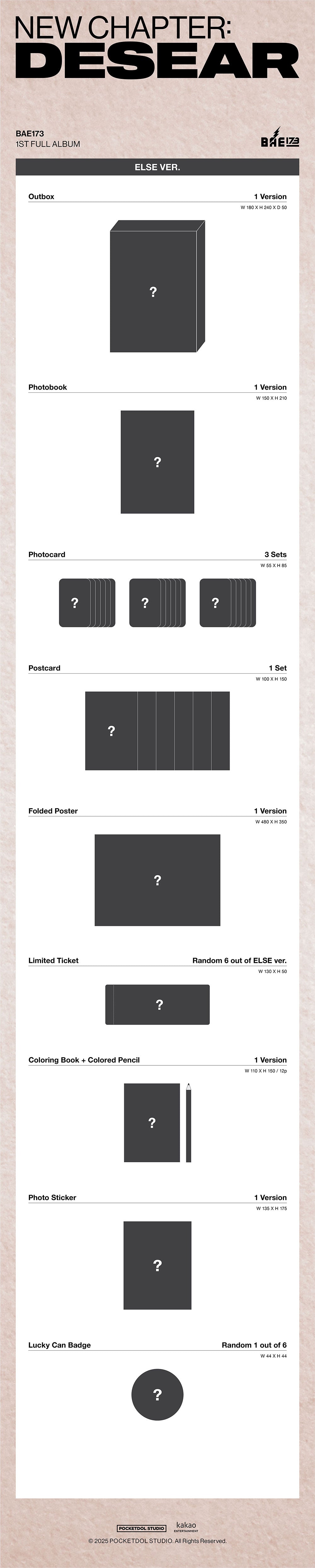 [PRE-ORDER] BAE173 - 1st Full Album ‘NEW CHAPTER: DESEAR’ (ELSE Ver.)