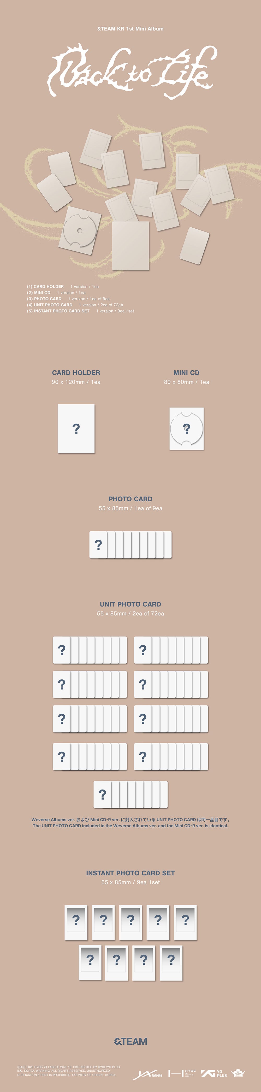 [PRE-ORDER] &TEAM - KR 1st Mini Album ‘Back To Life’ (Mini CD-R Ver)