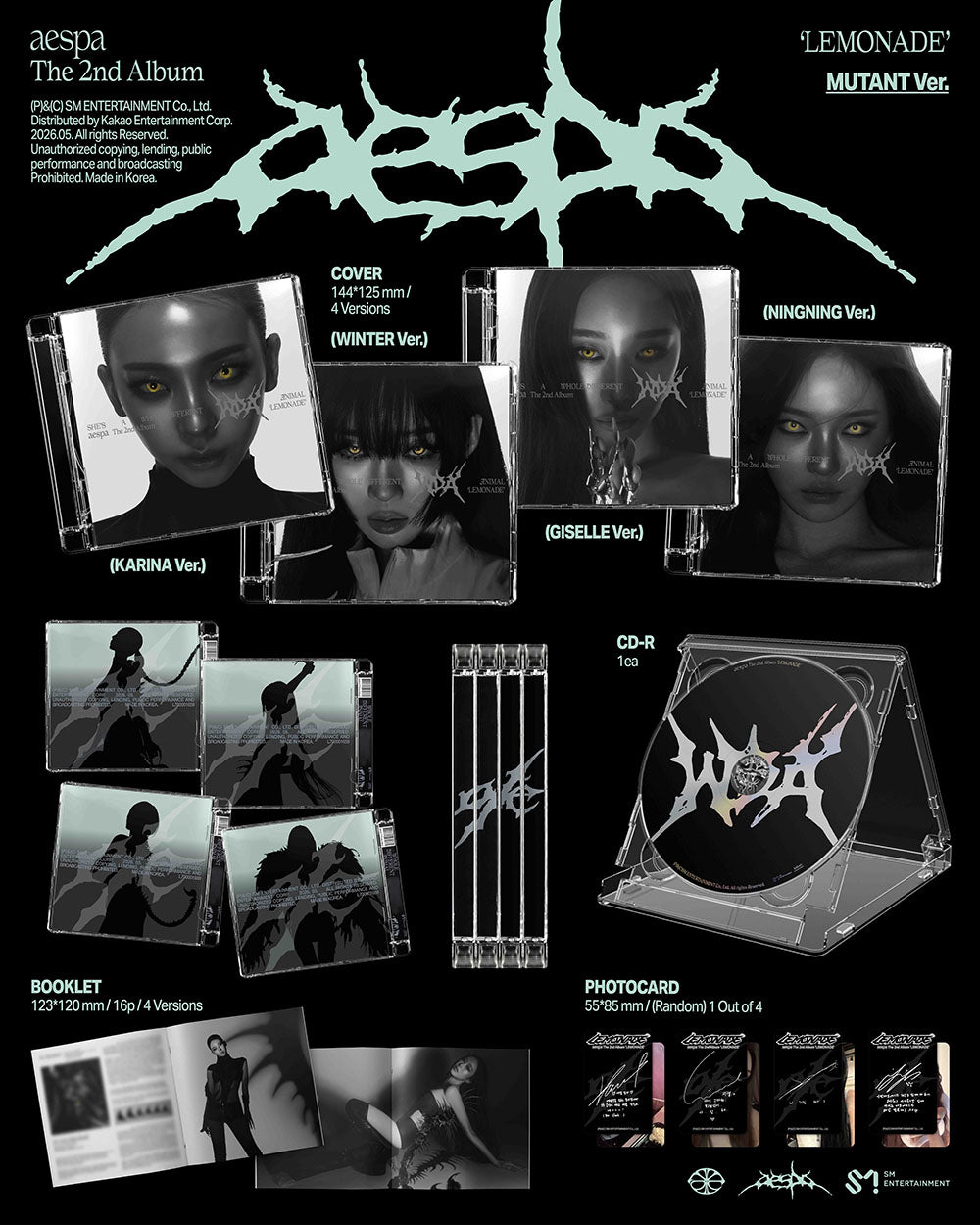 [PRE-ORDER] AESPA - 2nd Regular Album ‘LEMONADE’ (MUTANT ver.)