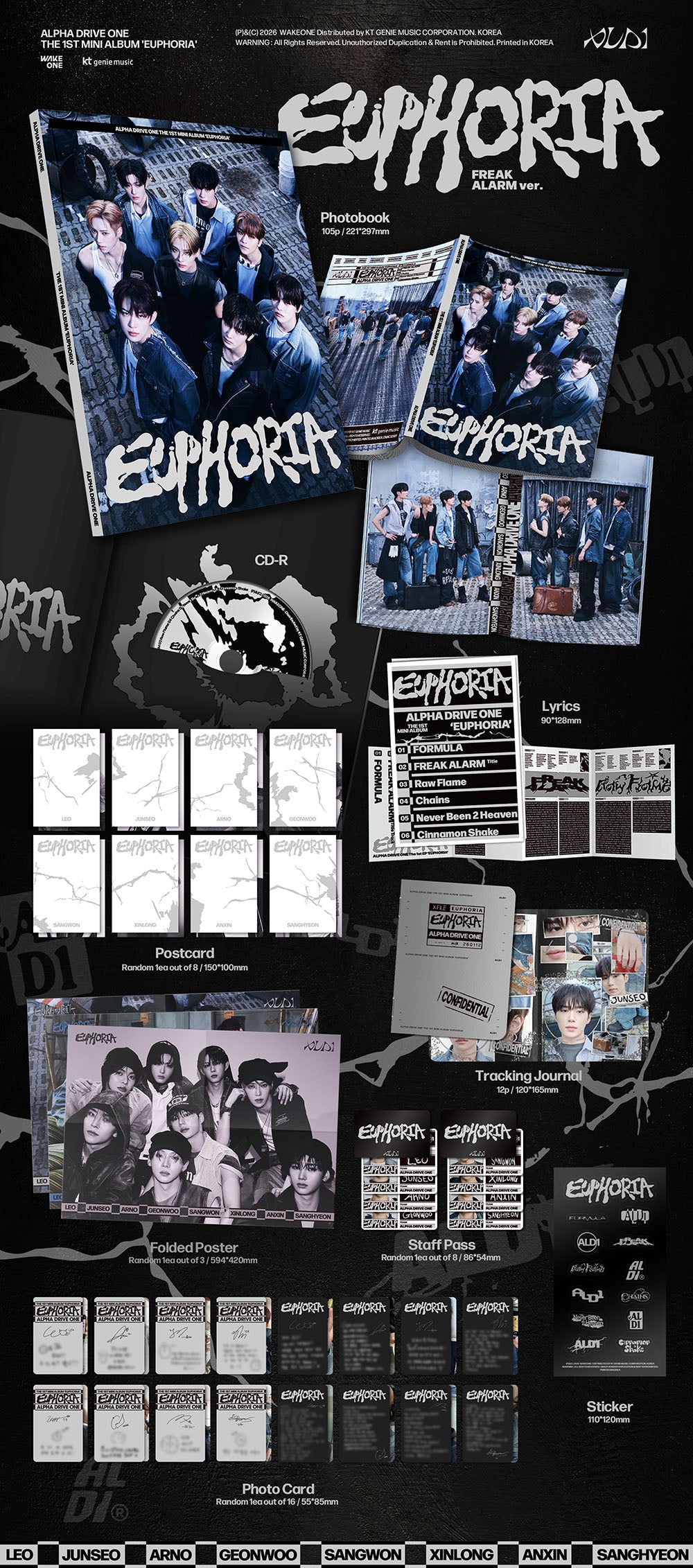 ALPHA DRIVE ONE - 1st MINI ALBUM ‘EUPHORIA’ (Freak Alarm Ver)