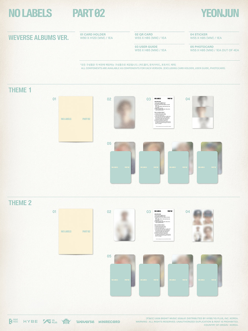 [PRE-ORDER] YEONJUN (TXT) - 'NO LABELS: PART 02' (Weverse Ver)