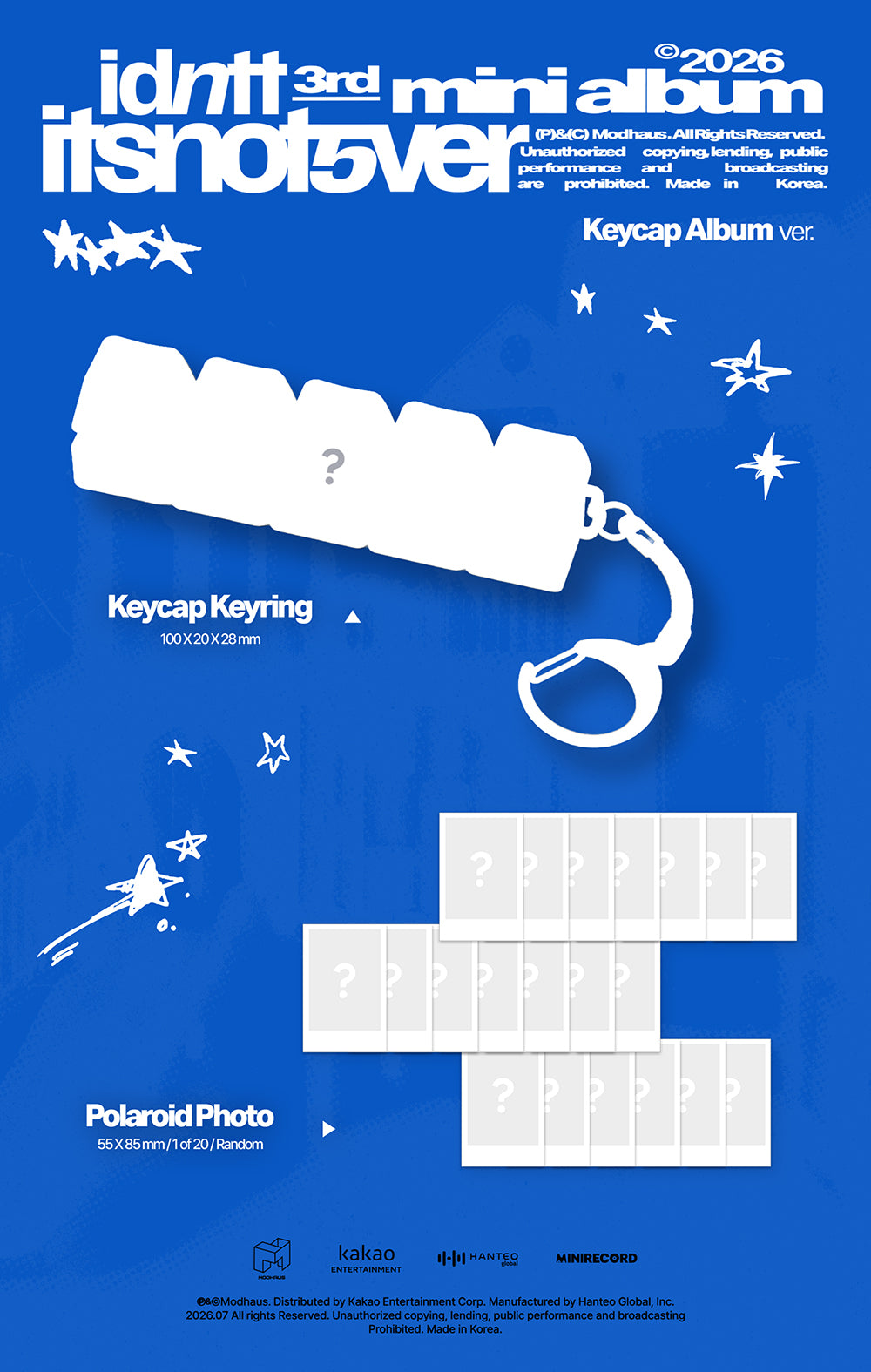 [PRE-ORDER] IDNTT - 3rd Mini Album ‘ITSNOTOVER’ (Keycap Album Ver)