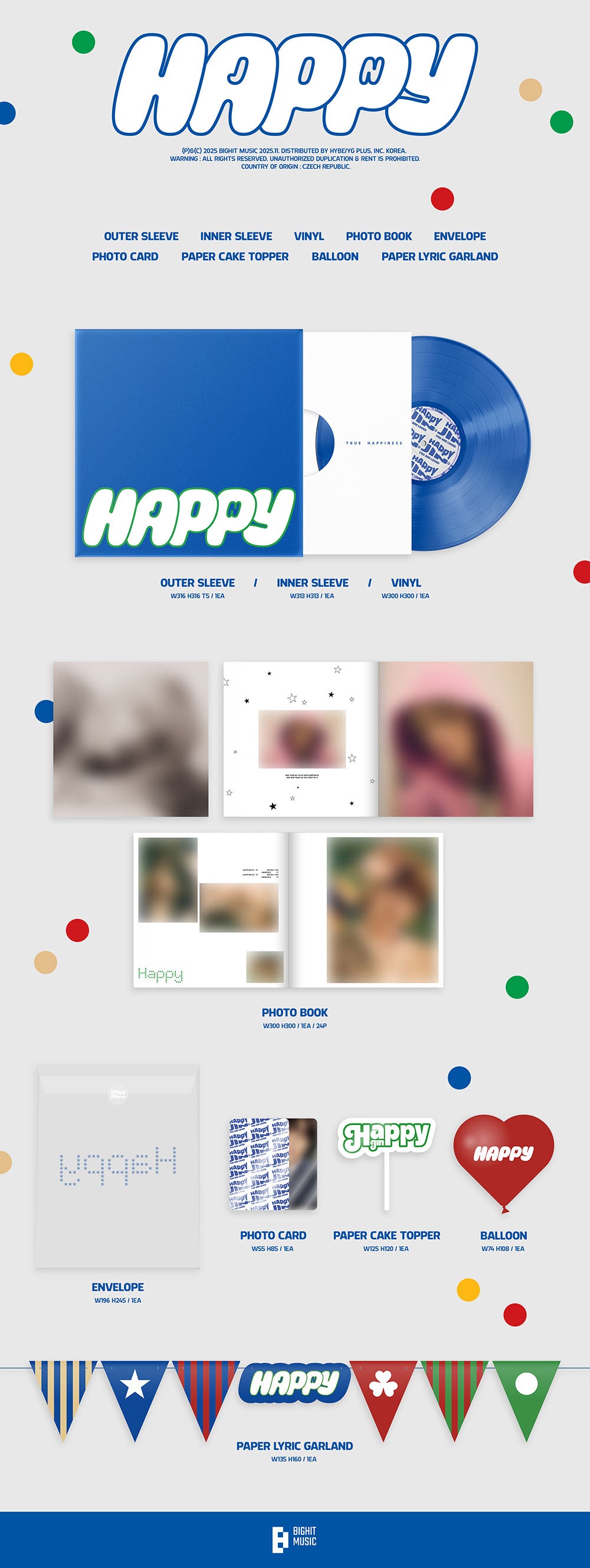 [PRE-ORDER] JIN (BTS) - Solo Album ‘Happy’ (LP Ver)