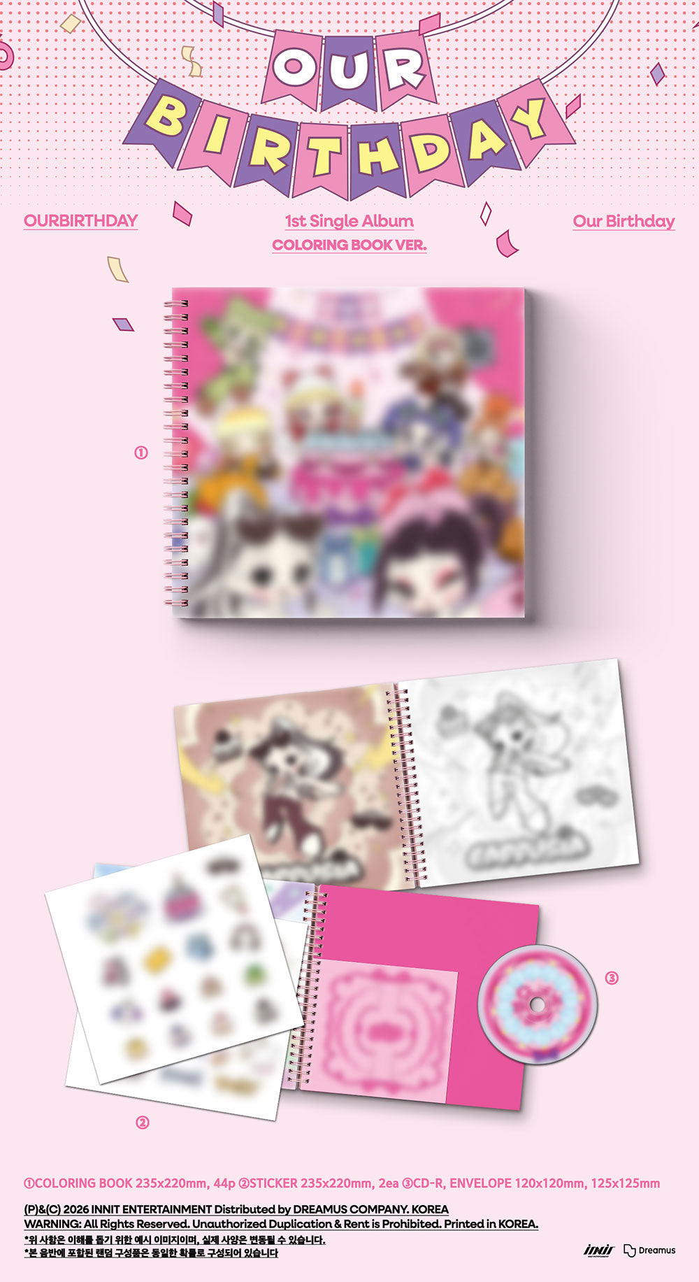[PRE-ORDER] OURBIRTHDAY - 1st Single Album ‘OUR BIRTHDAY’ (Coloring Book Ver.)