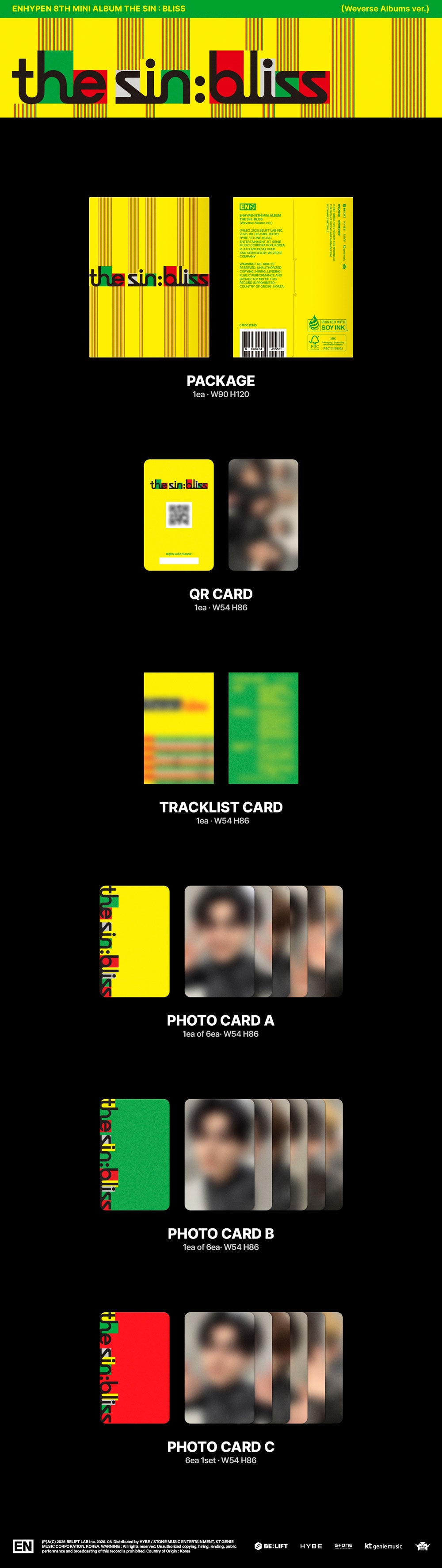 [PRE-ORDER] ENHYPEN - 8th Mini Album 'THE SIN: BLISS' (Weverse Albums ver)