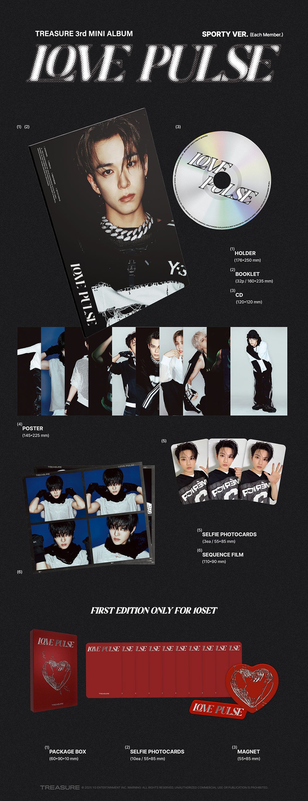 SALE] TREASURE - 3rd Mini Album 'LOVE PULSE' (Sporty Ver)