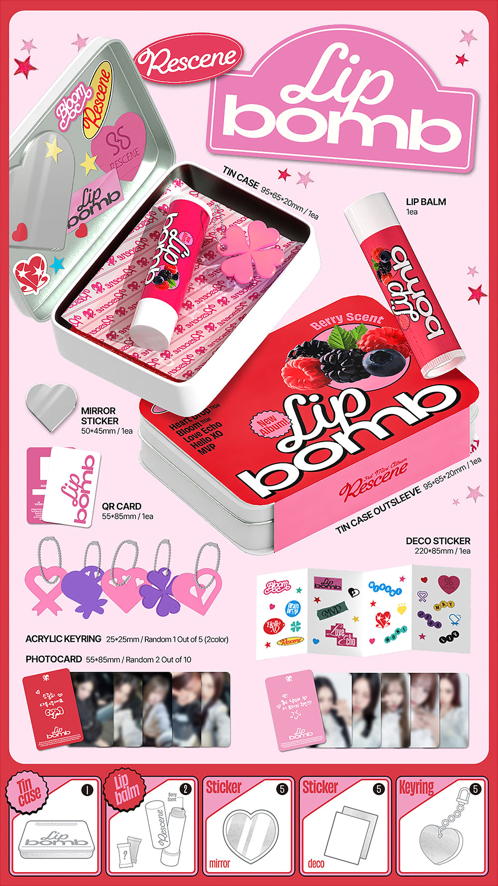RESCENE - 3rd Mini Album ‘LIP BOMB’ (QR/ Lip Balm Ver.)