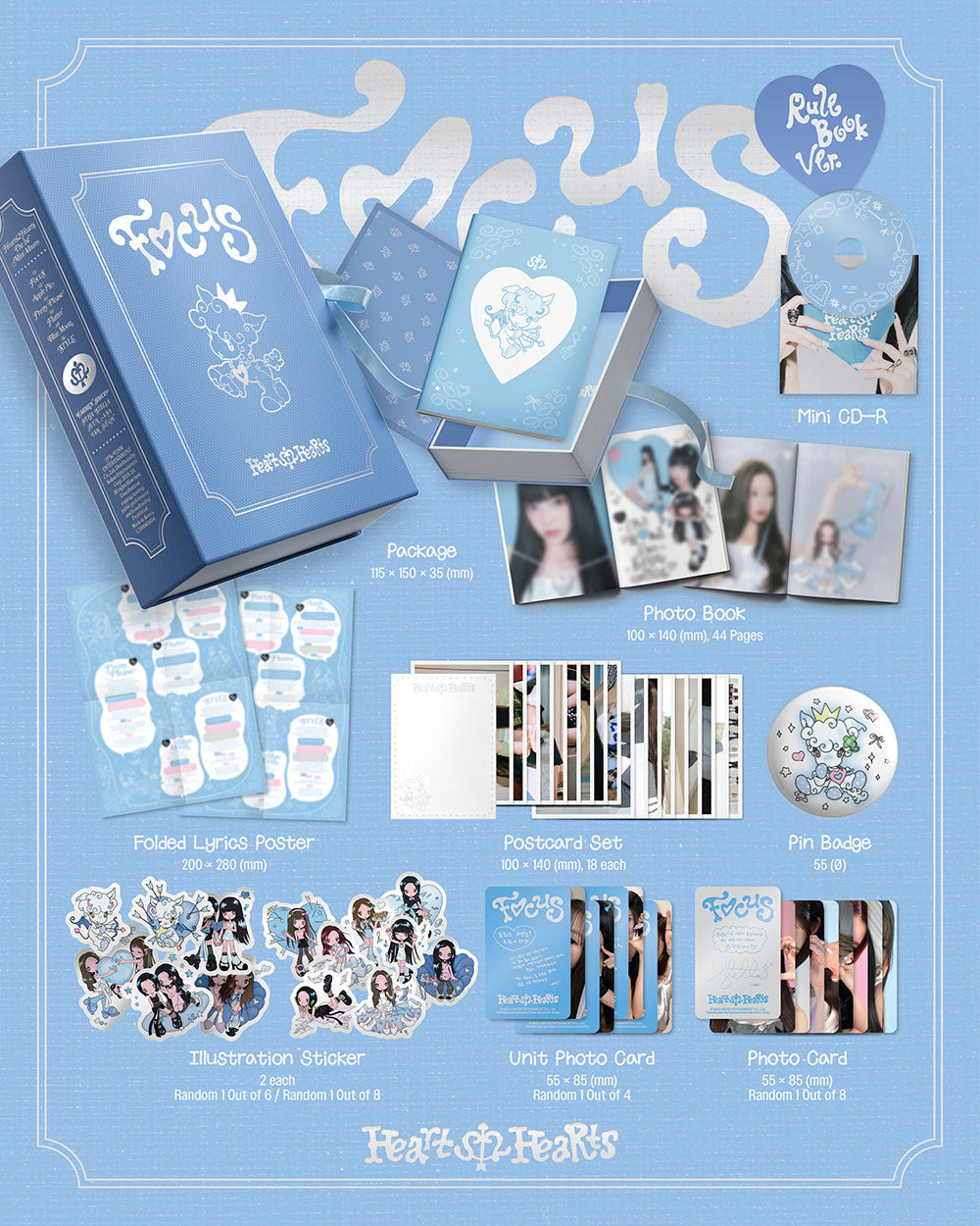 [PRE-ORDER] HEARTS2HEARTS - 1st Mini Album ‘FOCUS’ (RULE BOOK Ver)