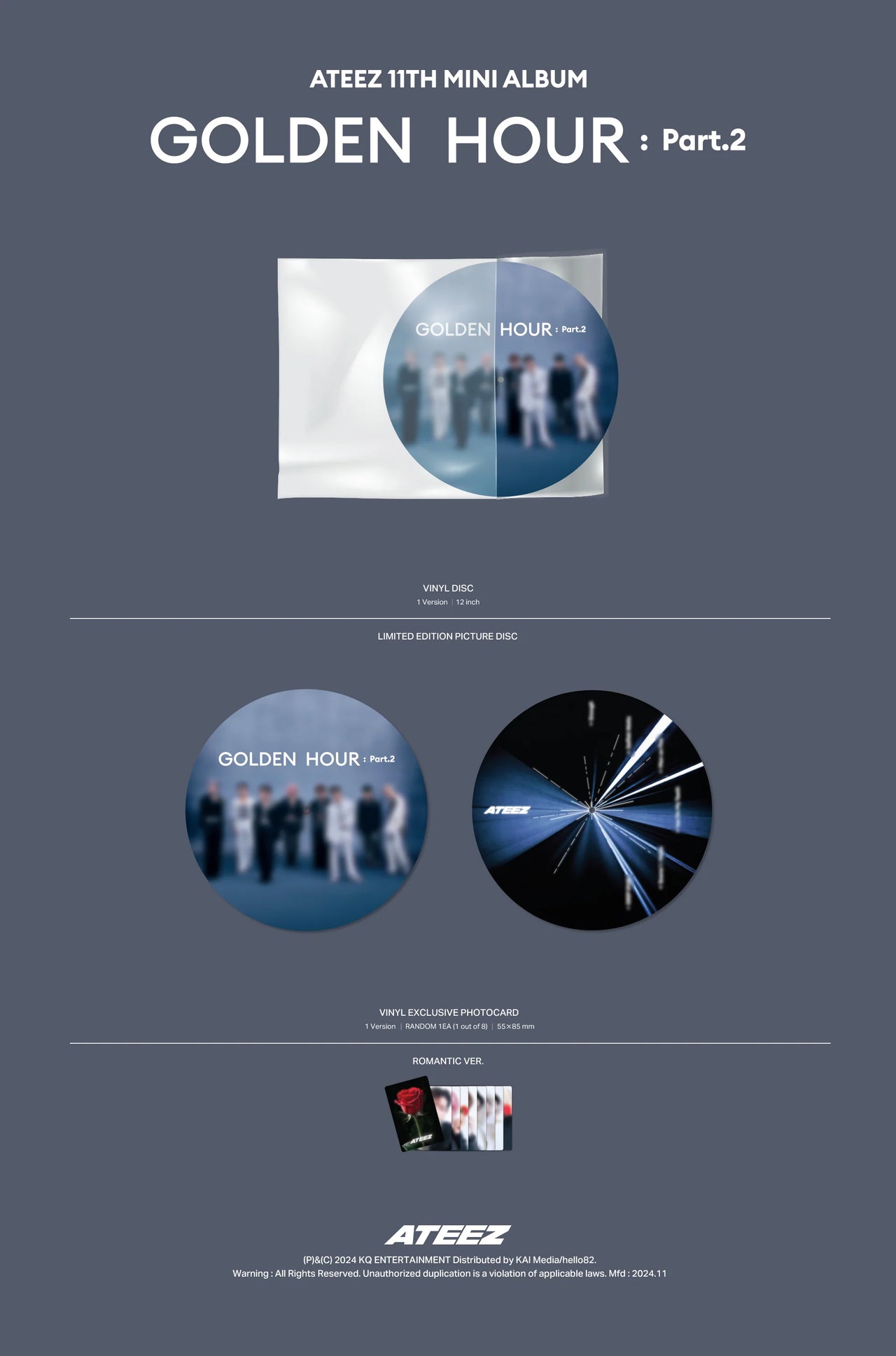ATEEZ - GOLDEN HOUR : Part.2 (Limited Edition Picture Disc Vinyl ver.)