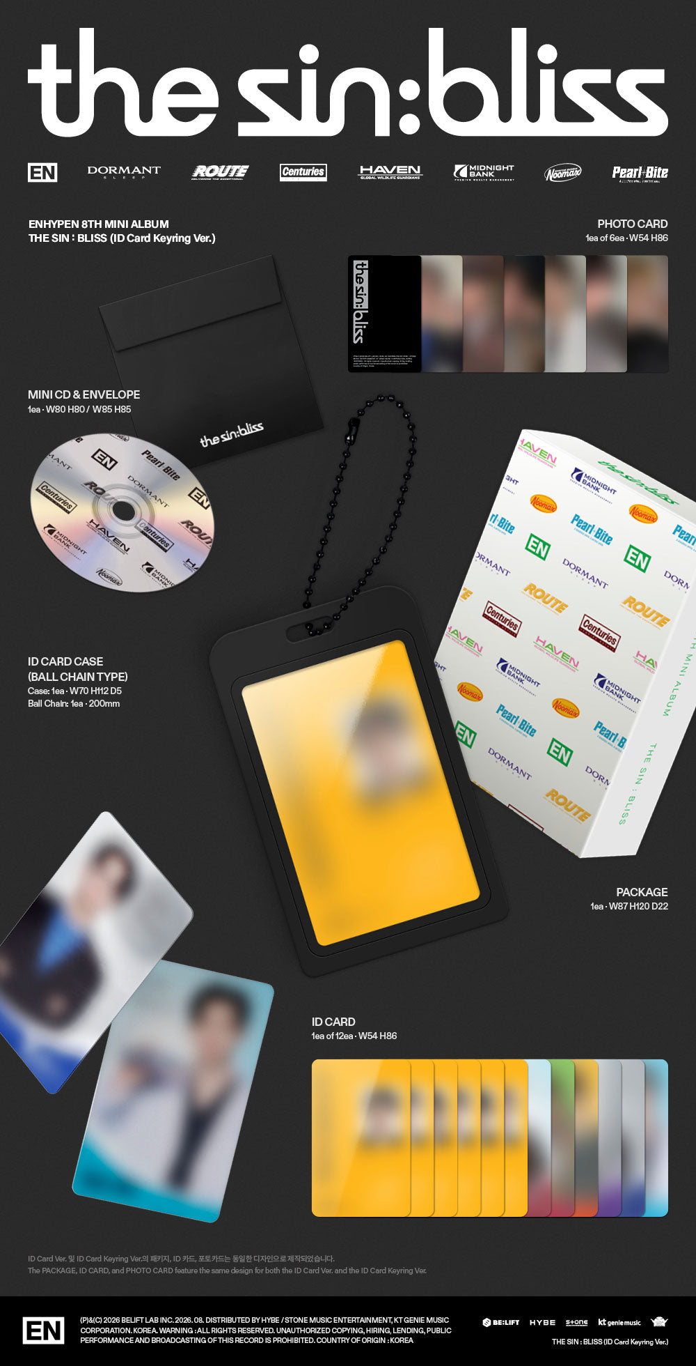 [PRE-ORDER] ENHYPEN - 8th Mini Album 'THE SIN: BLISS' (ID Card Keyring ver)