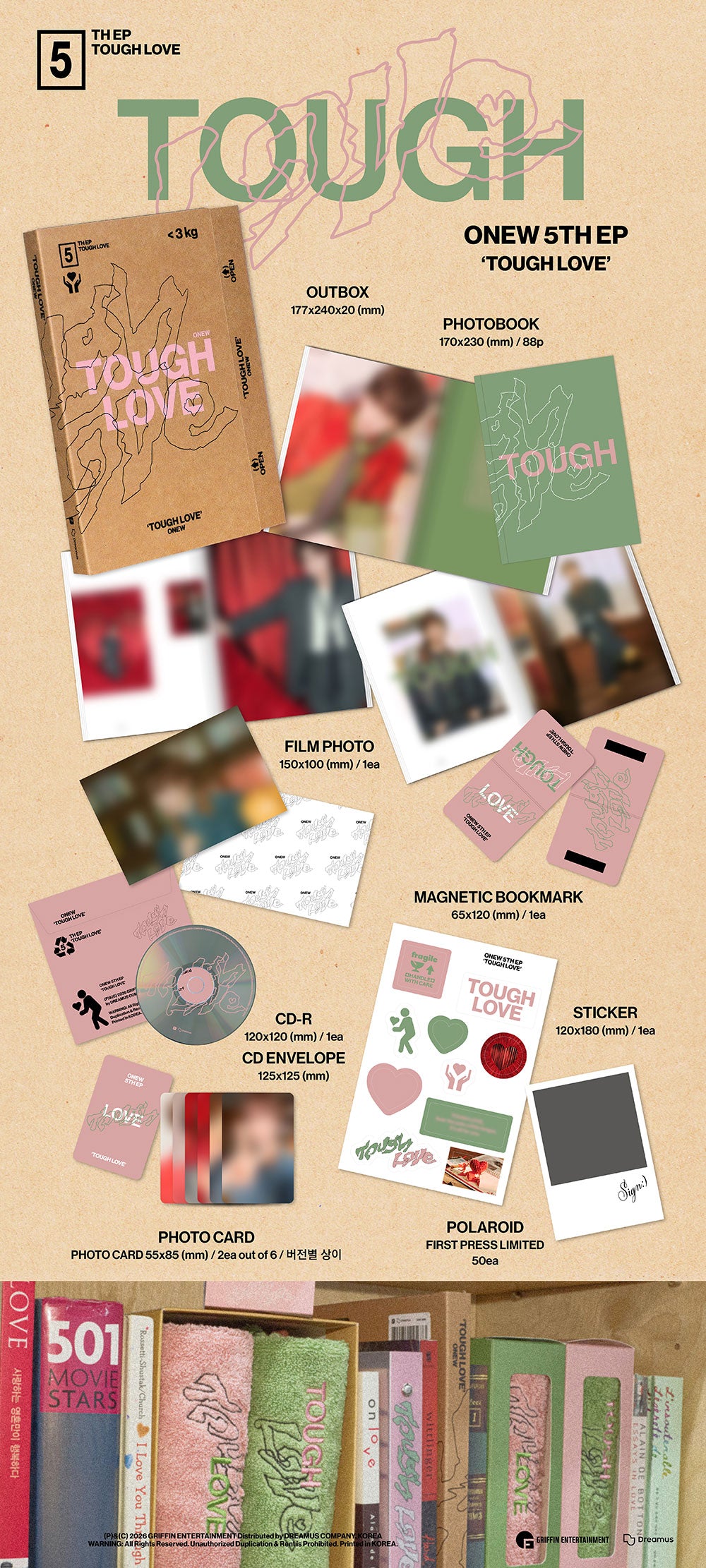 ONEW - 5th Mini Album ‘TOUGH LOVE’ (BOOK Ver.)