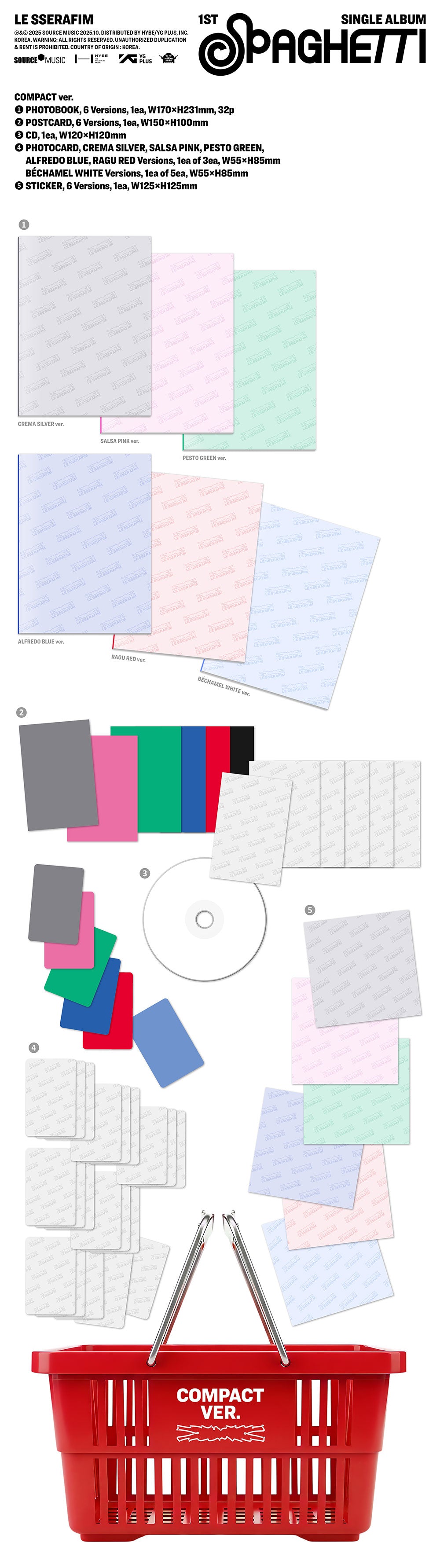 [PRE-ORDER] LE SSERAFIM - 1st Single Album 'SPAGHETTI' (COMPACT ver)