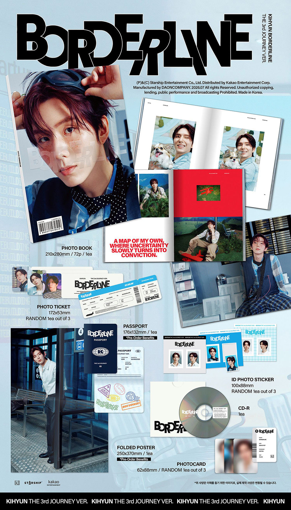 [PRE-ORDER] KIHYUN (MONSTA X) - EP 'BORDERLINE' (THE 3RD JOURNEY Ver)