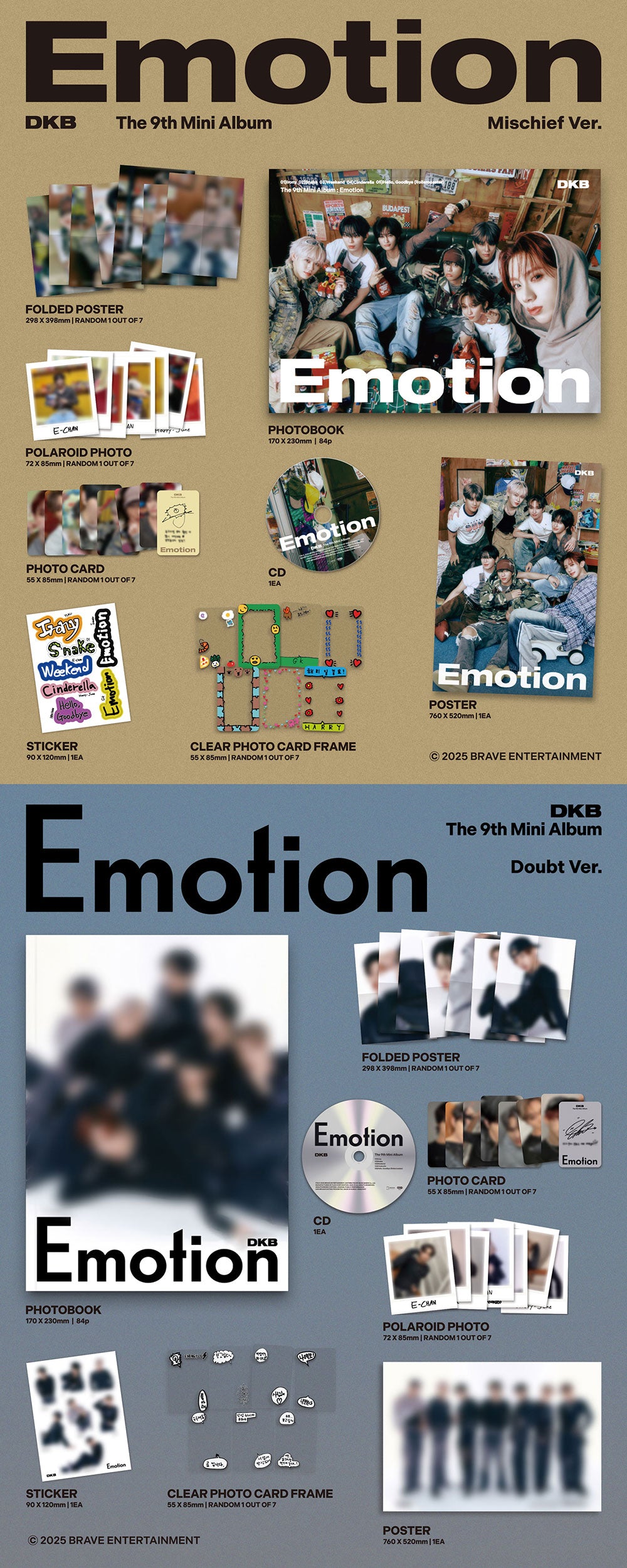 [PRE-ORDER] DKB - 9th Mini Album ‘Emotion’ (Mischief /Doubt Ver)