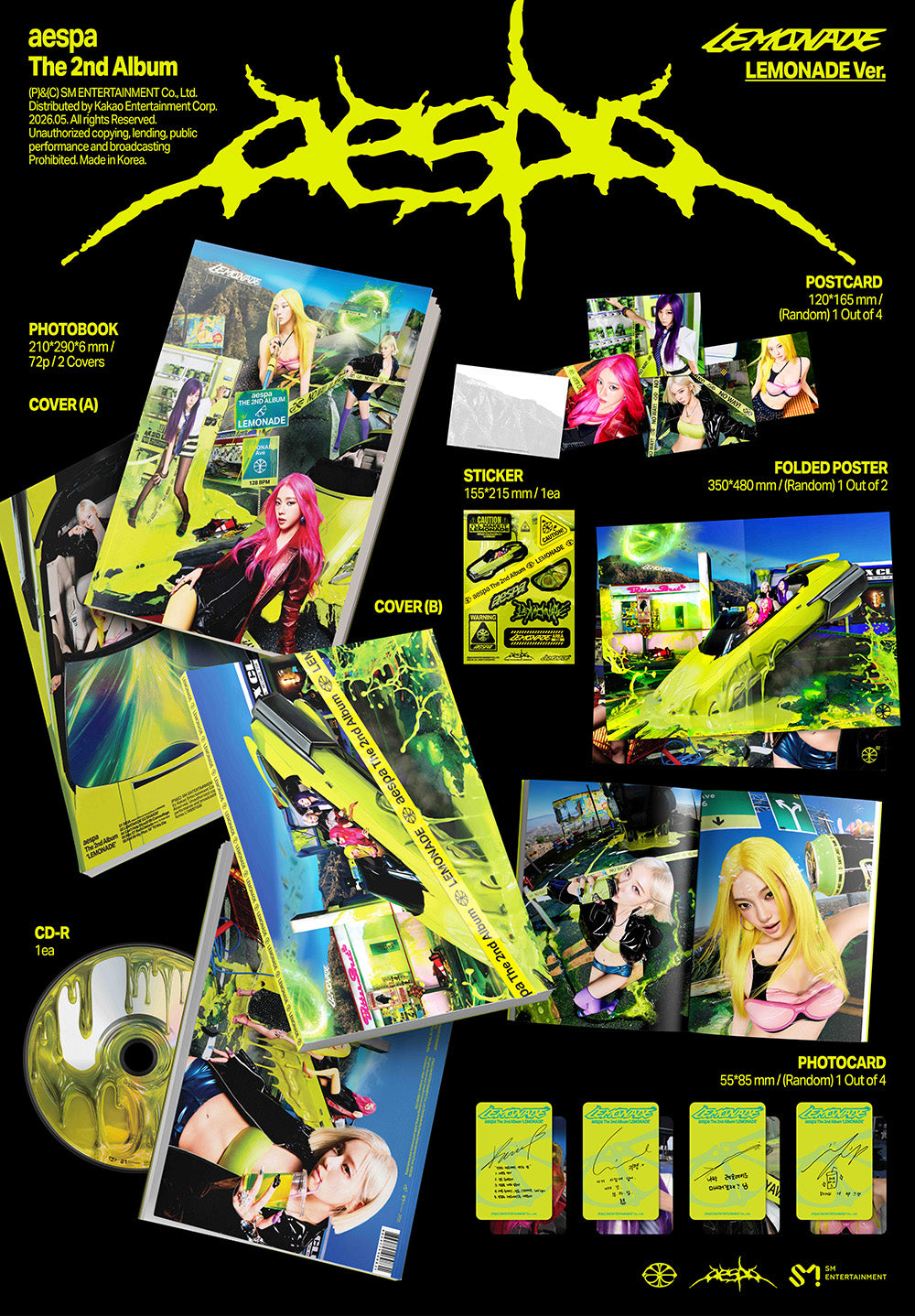 [PRE-ORDER] AESPA - 2nd Regular Album ‘LEMONADE’ (LEMONADE ver.)