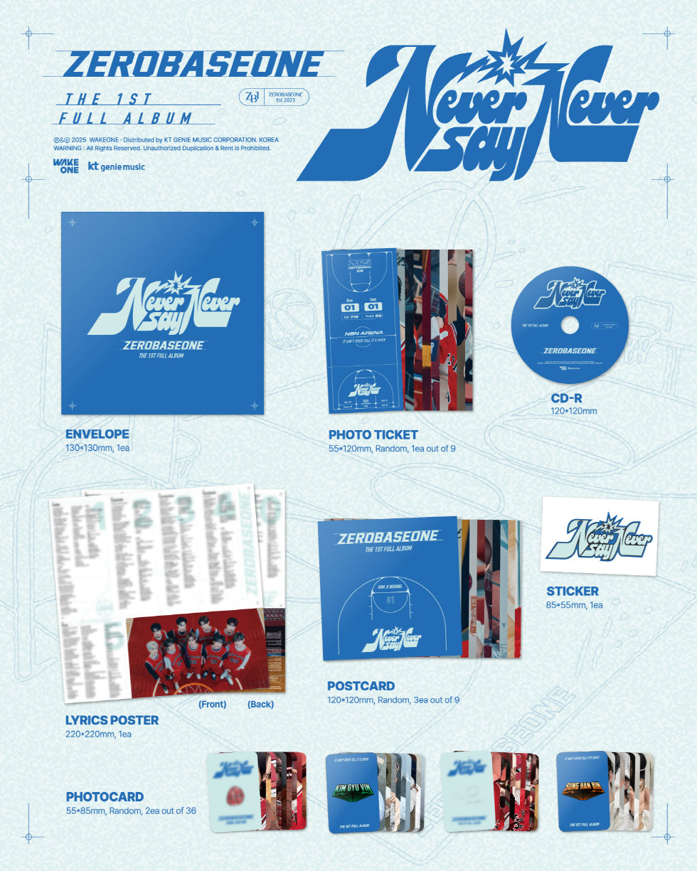 ZEROBASEONE - 1st Full Album 'NEVER SAY NEVER' (SLAM DUNK ver.)