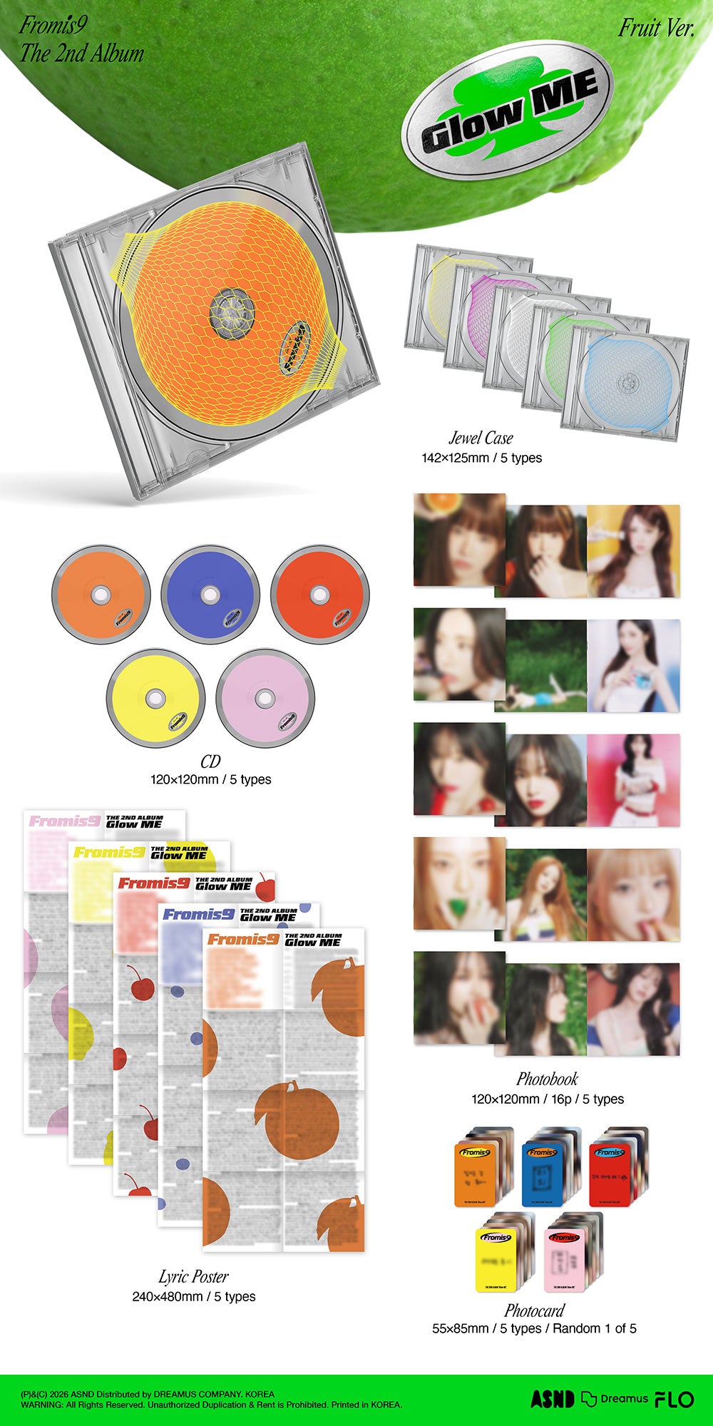 [PRE-ORDER] FROMIS_9  - 2nd Album ‘GLOW ME’ (Fruit Ver)