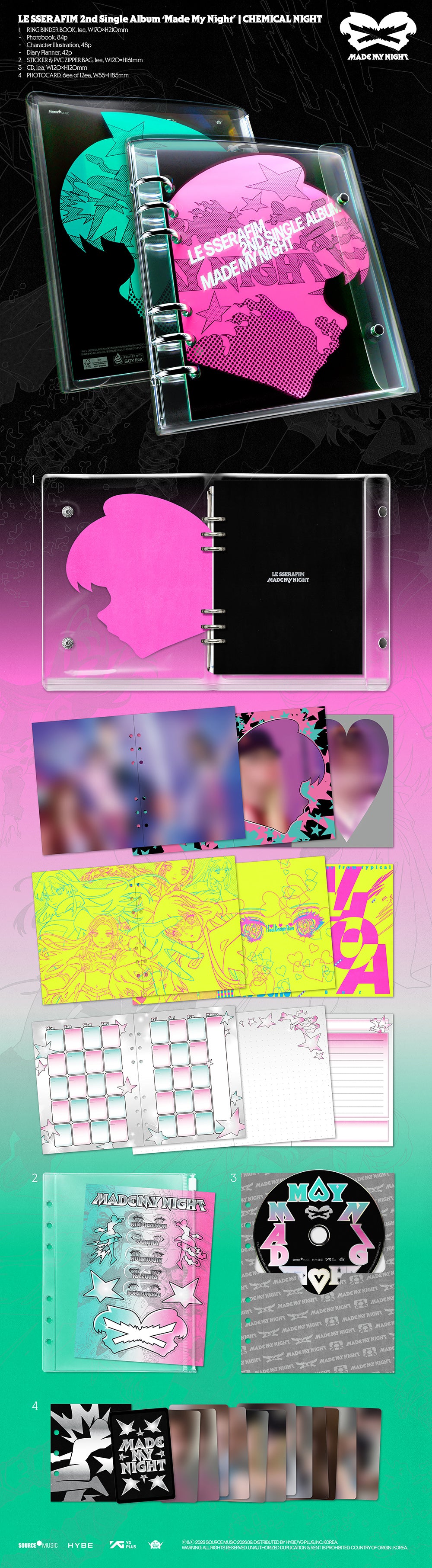 [PRE-ORDER] LE SSERAFIM - 2nd Single Album ‘Made My Night’ (Chemical Night)