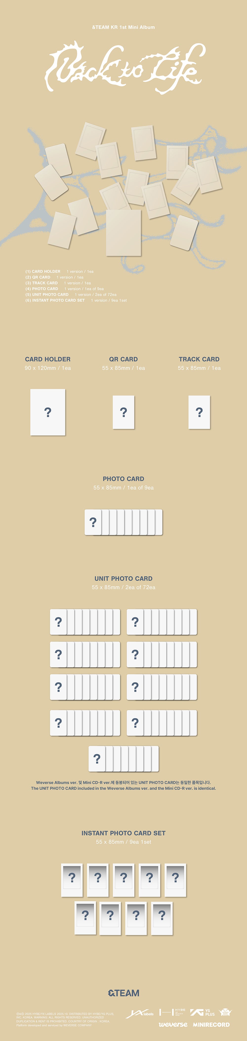[PRE-ORDER] &TEAM - KR 1st Mini Album ‘Back To Life’ (Weverse Ver)
