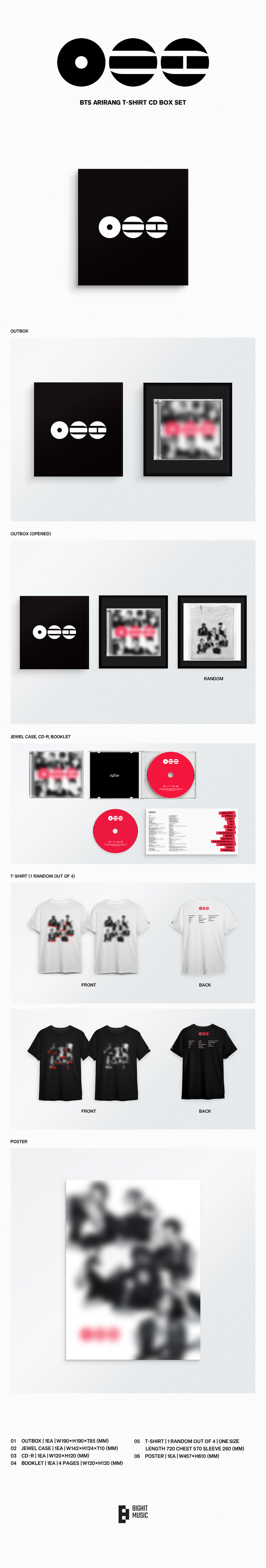 BTS - The 5th Album 'ARIRANG' (T-Shirt CD Box Set)