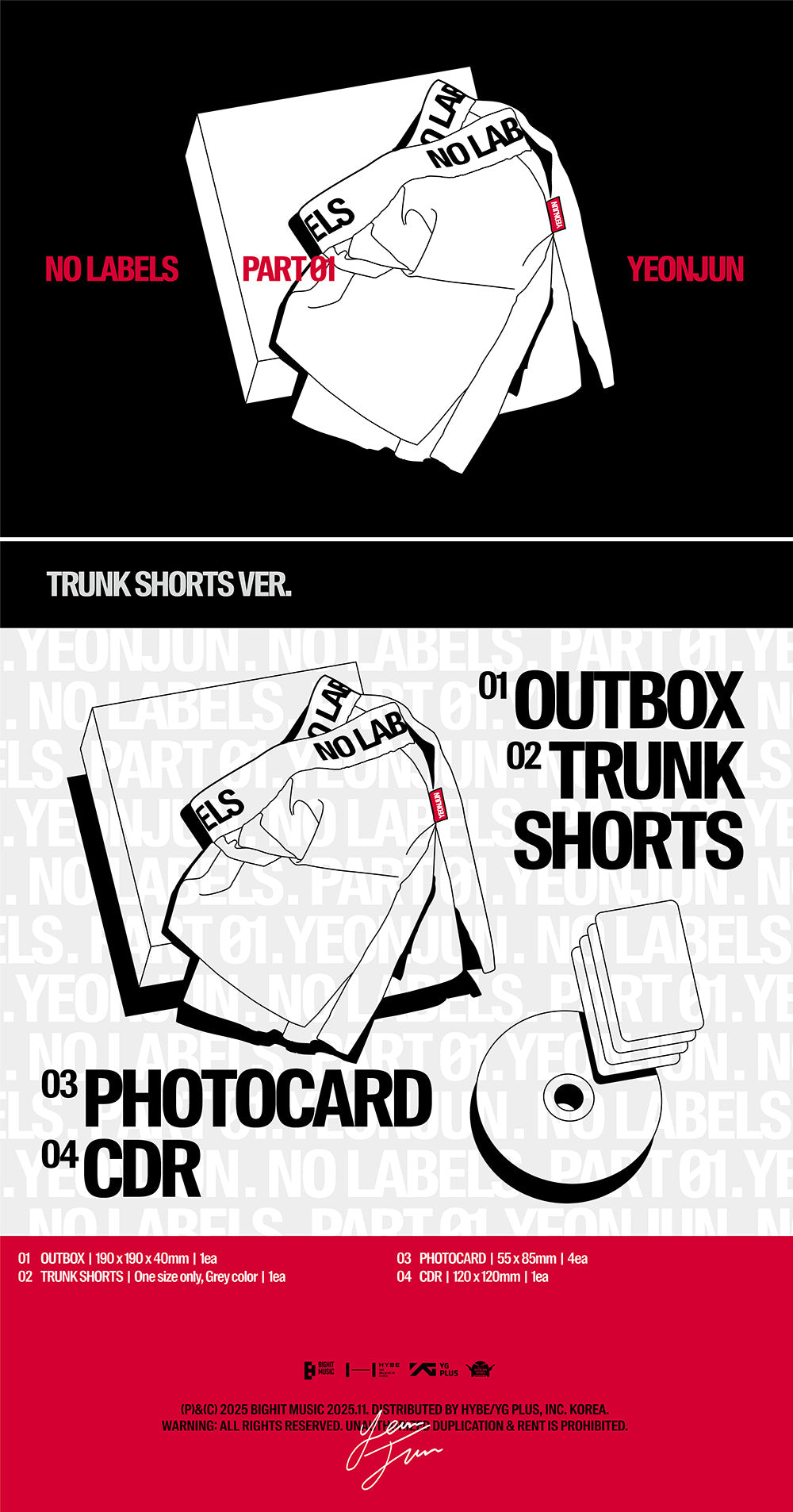 [PRE-ORDER] YEONJUN (TXT) - ‘NO LABELS: PART 01’ (Trunk Shorts Ver.)