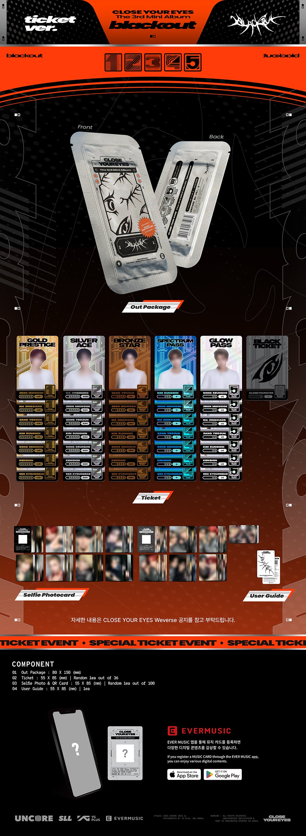 CLOSE YOUR EYES - 3rd Mini Album ‘Blackout’ (Ticket Ver.)