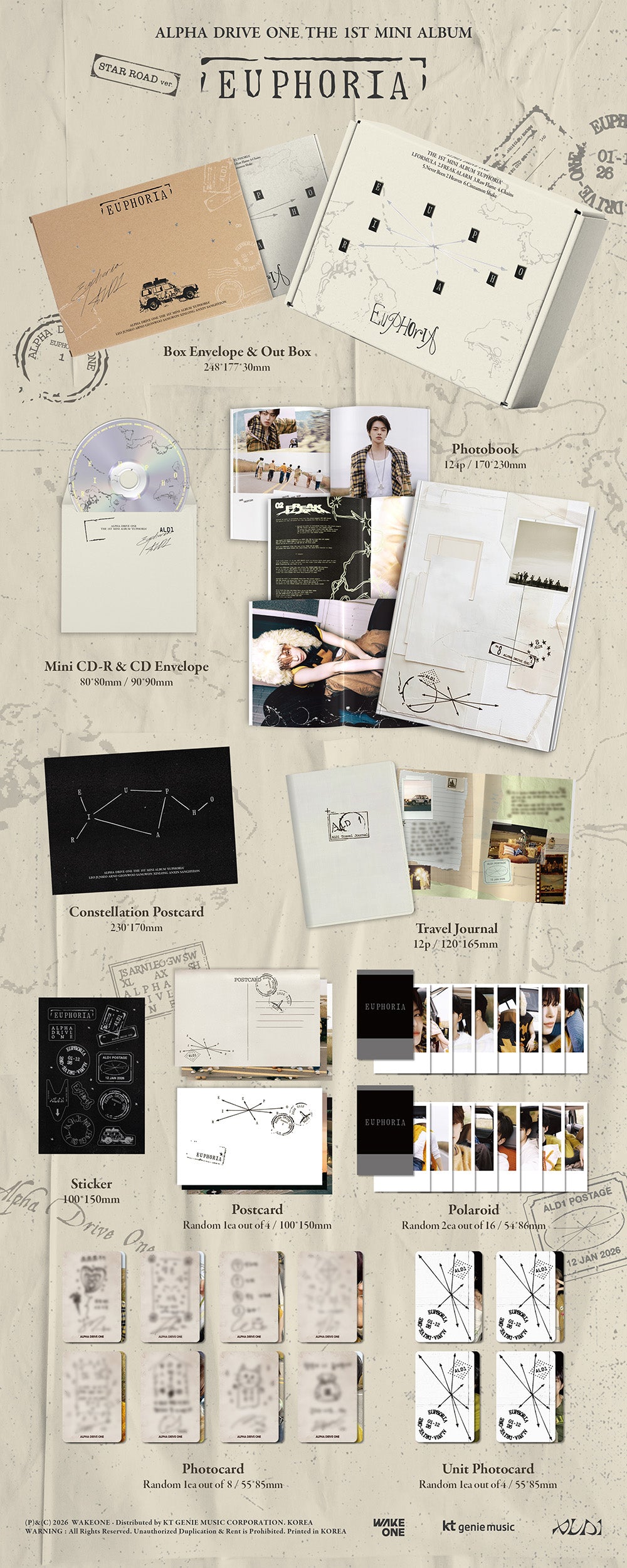 ALPHA DRIVE ONE - 1st MINI ALBUM ‘EUPHORIA’ (Star Road ver)