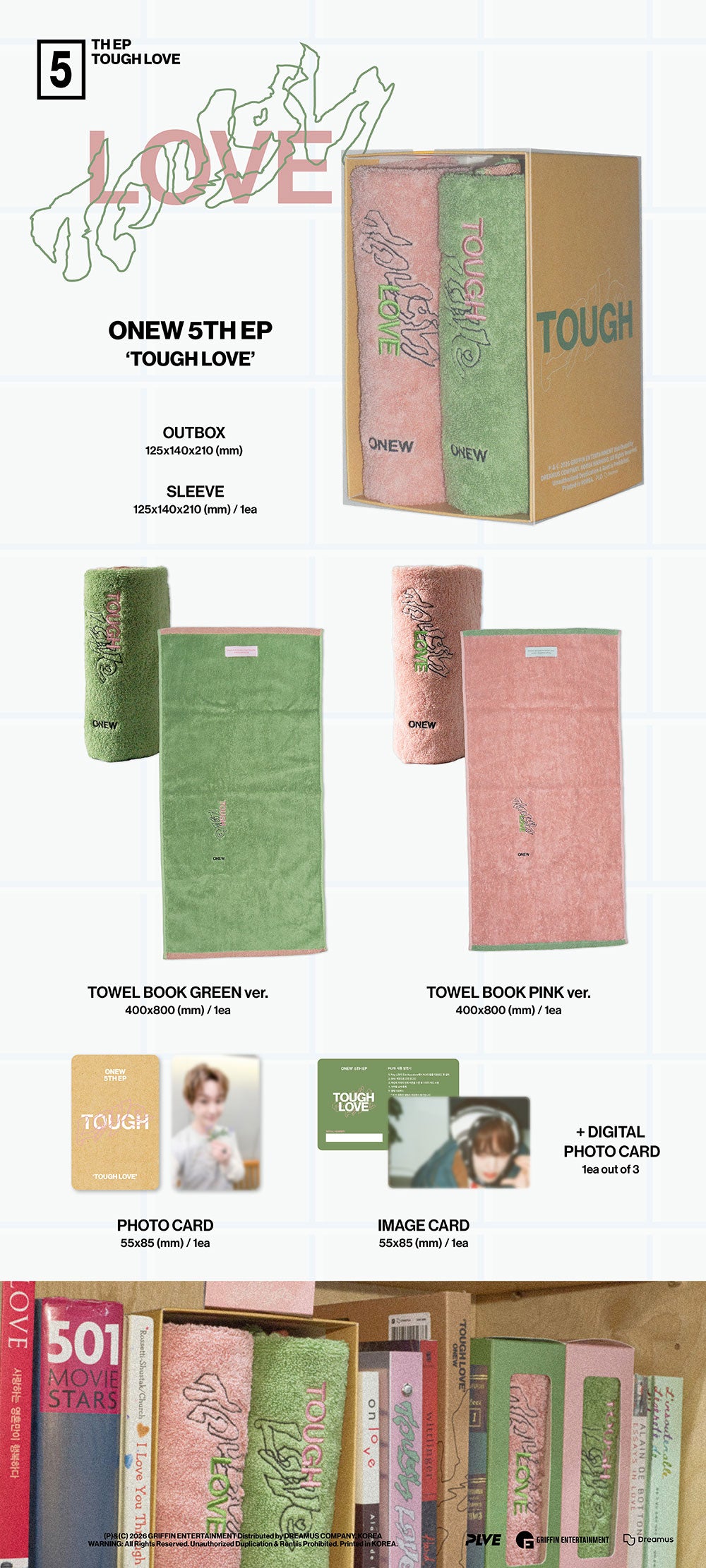 ONEW - 5th Mini Album ‘TOUGH LOVE’ (TOWEL BOOK SET Ver.)