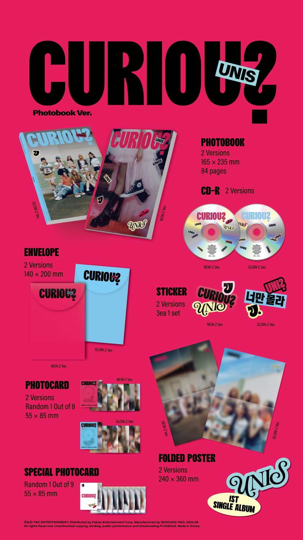 UNIS - 1st Single Album CURIOUS (Photobook Ver.)