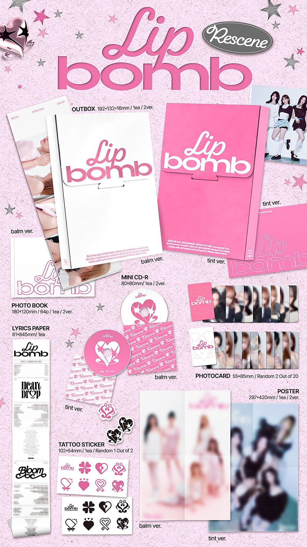RESCENE - 3rd Mini Album ‘LIP BOMB’ (Tint/Balm Ver.)