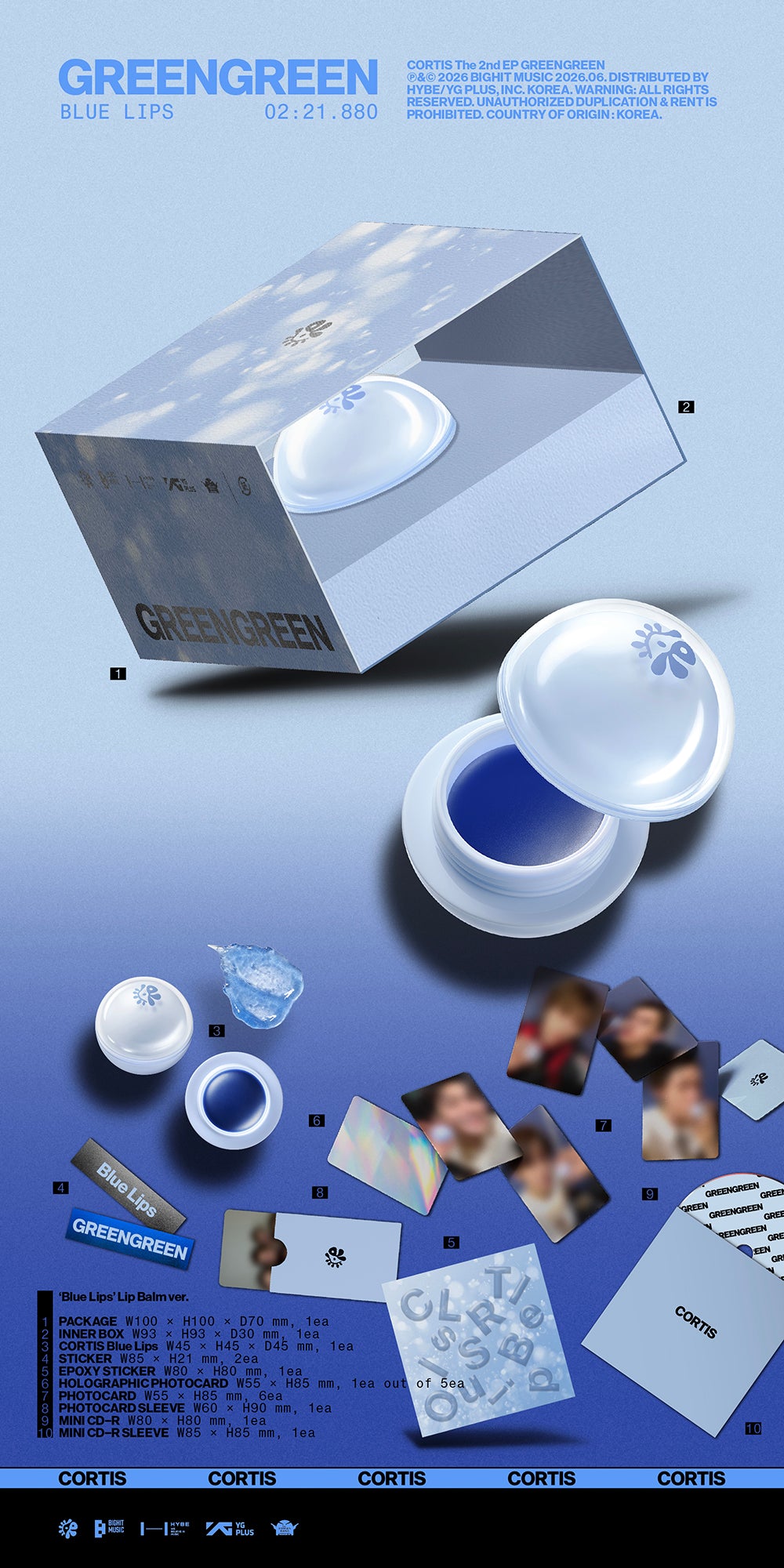 [PRE-ORDER] CORTIS - 2nd EP ‘GREENGREEN’ (Blue Lips/Lip Balm Ver.)