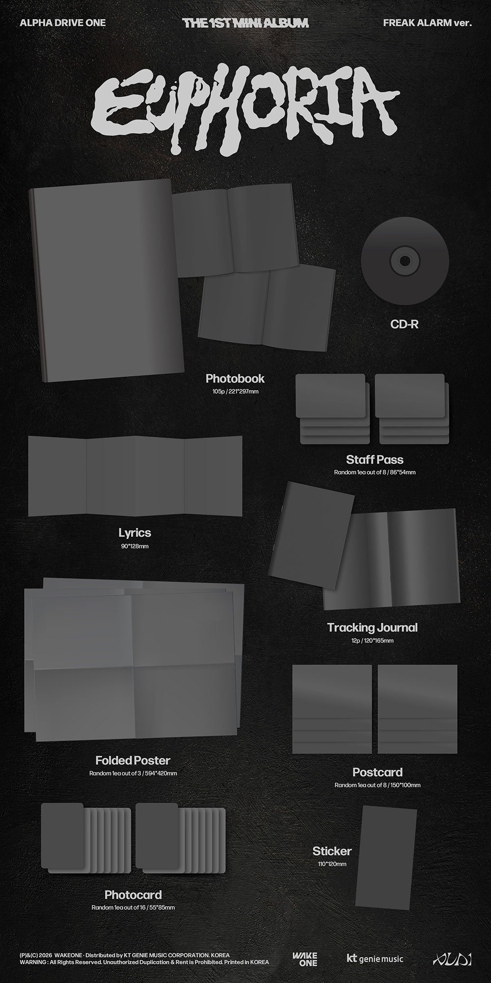 [PRE_ORDER] ALPHA DRIVE ONE - 1st MINI ALBUM [EUPHORIA] (Freak Alarm Ver)