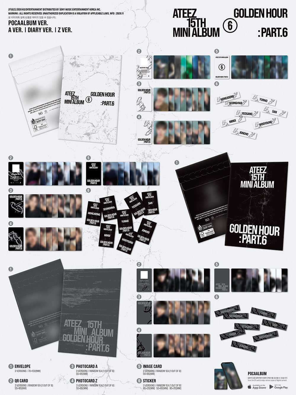 [PRE-ORDER] ATEEZ- 15th Mini Album ‘Golden Hour: Part 6’ (POCA Ver)