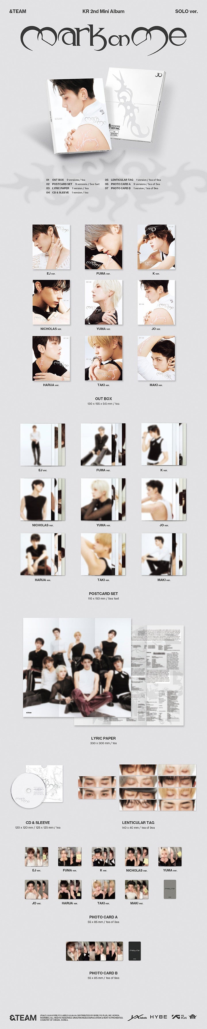 &TEAM - 2nd KR Mini Album 'Mark On Me' (SOLO Ver)