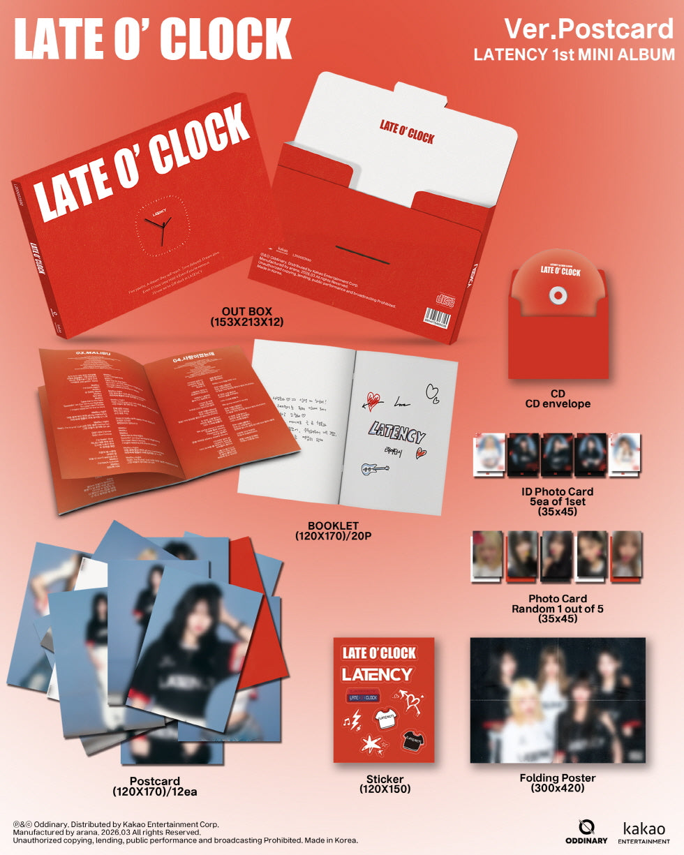 [PRE-ORDER] LATENCY - 1ST Mini Album 'LATE O’ CLOCK' (Postcard Ver.)