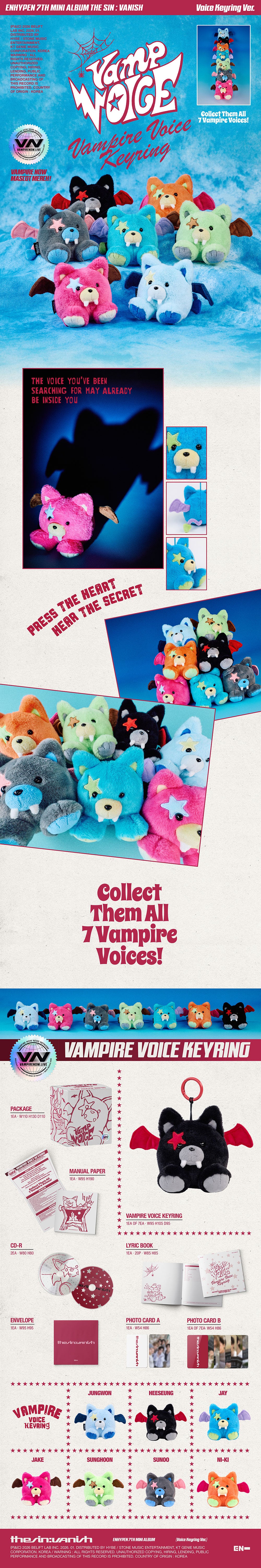 [PRE-ORDER] ENHYPEN - 7th Mini Album ‘THE SIN: VANISH’ (Voice Keyring)