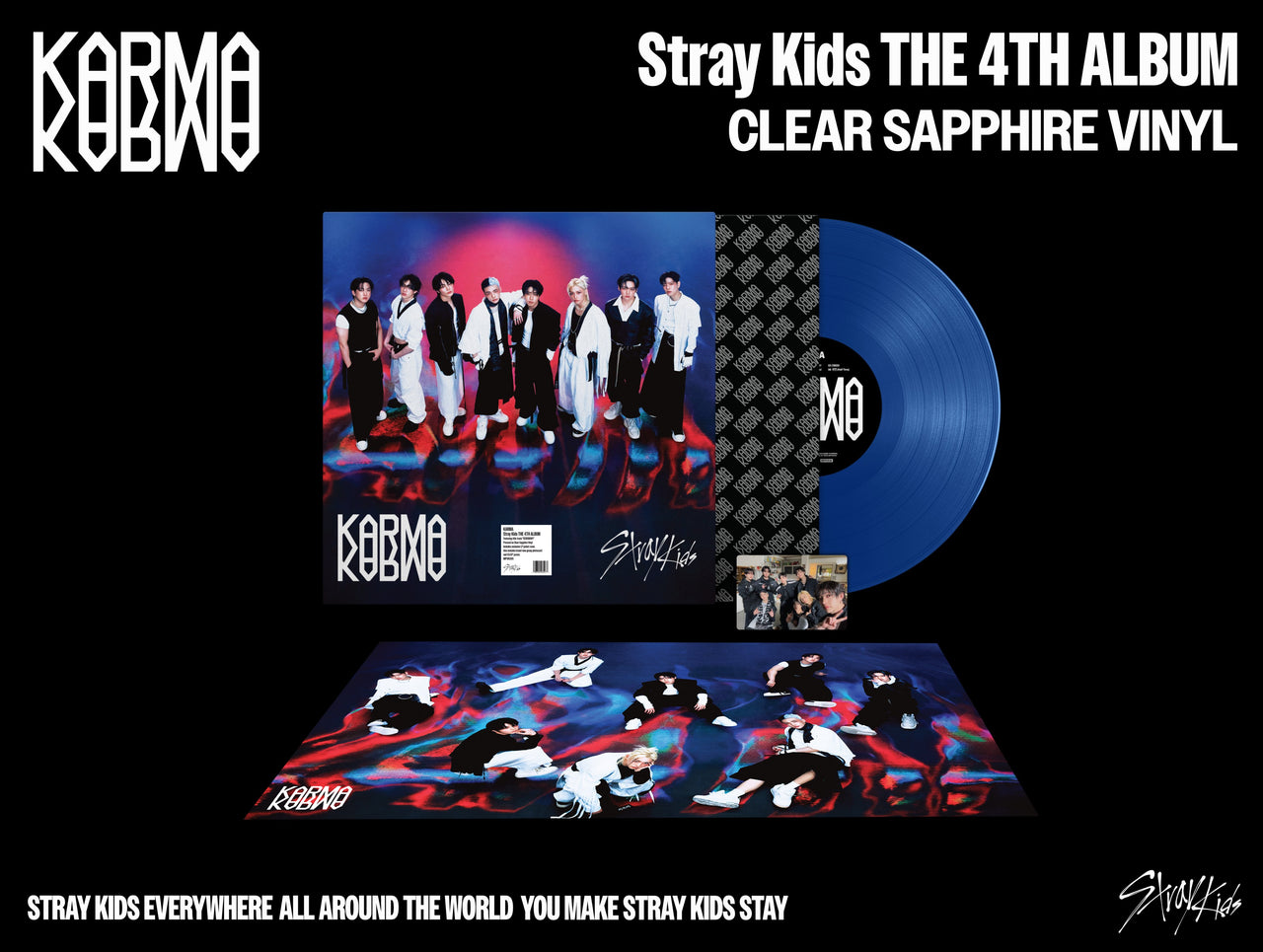 STRAY KIDS - 4th Full Album 'KARMA' (CLEAR SAPPHIRE VINYL Ver)
