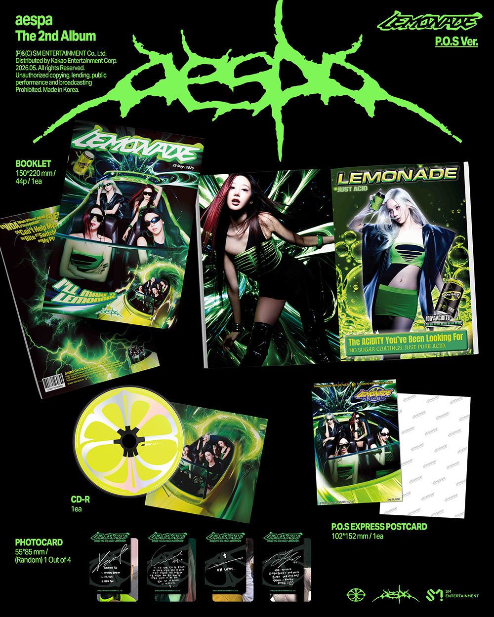 [PRE-ORDER] AESPA - 2nd Regular Album ‘LEMONADE’ (P.O.S ver.)