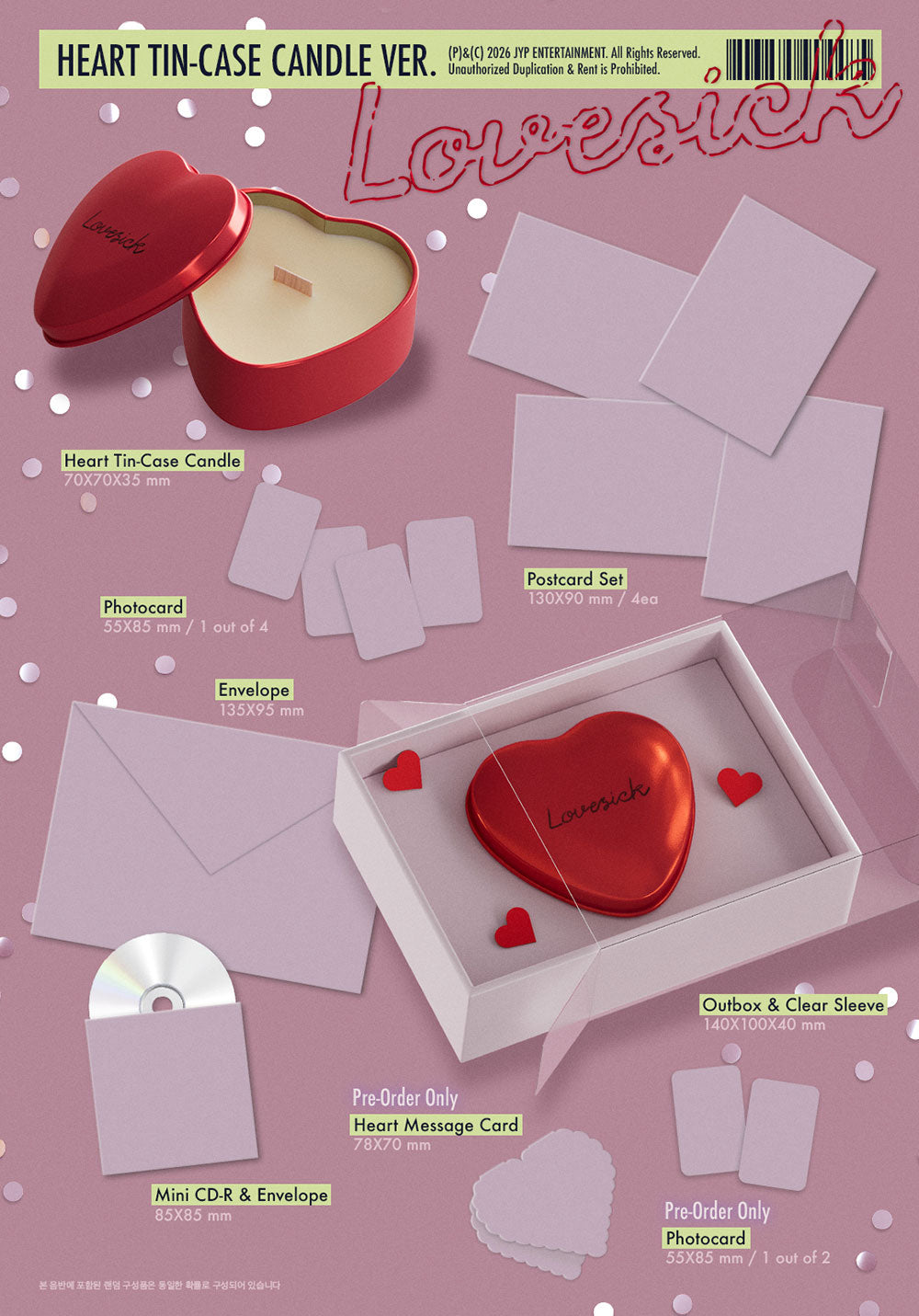 CHAERYEONG (ITZY) - 1st Mini Album 'LOVESICK' (Heart Tin-Case Candle Ver)