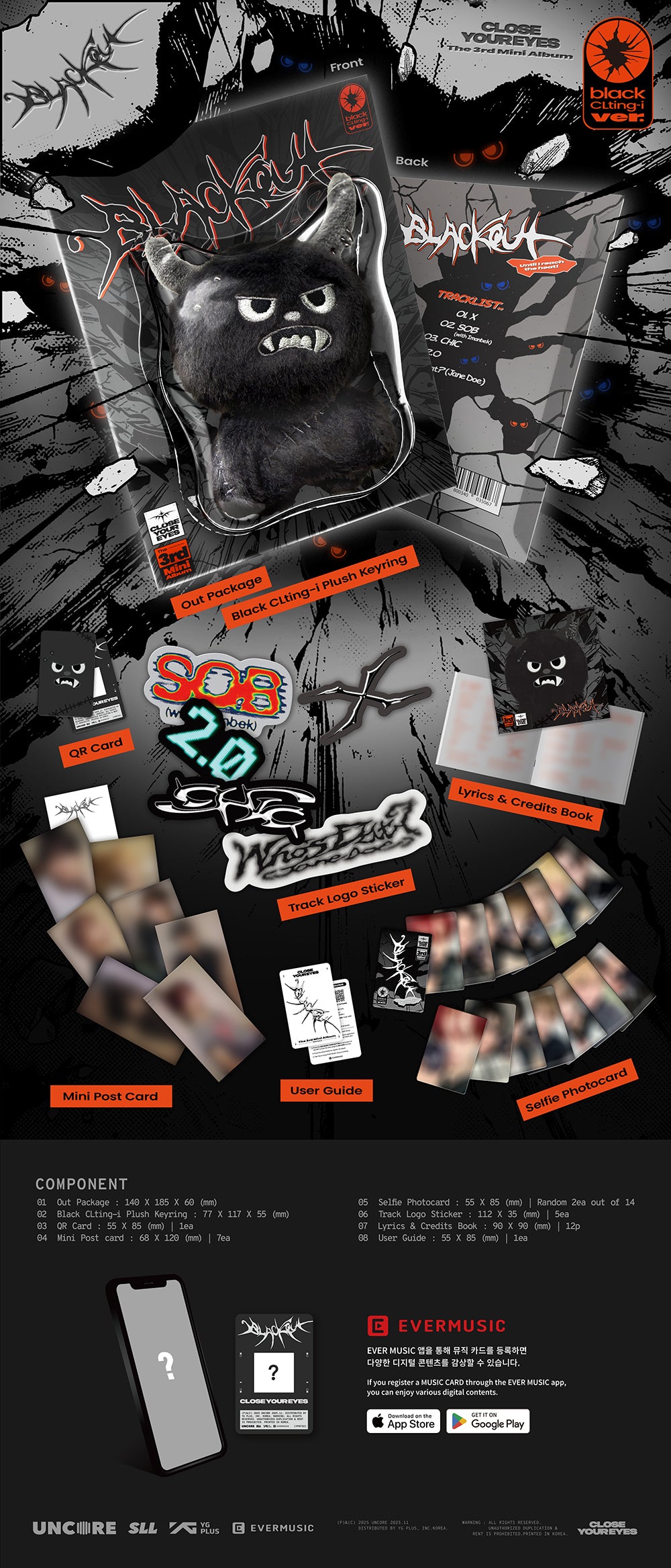 [PRE-ORDER] CLOSE YOUR EYES - 3rd Mini Album ‘Blackout’ (Black CLting-i Ver.)