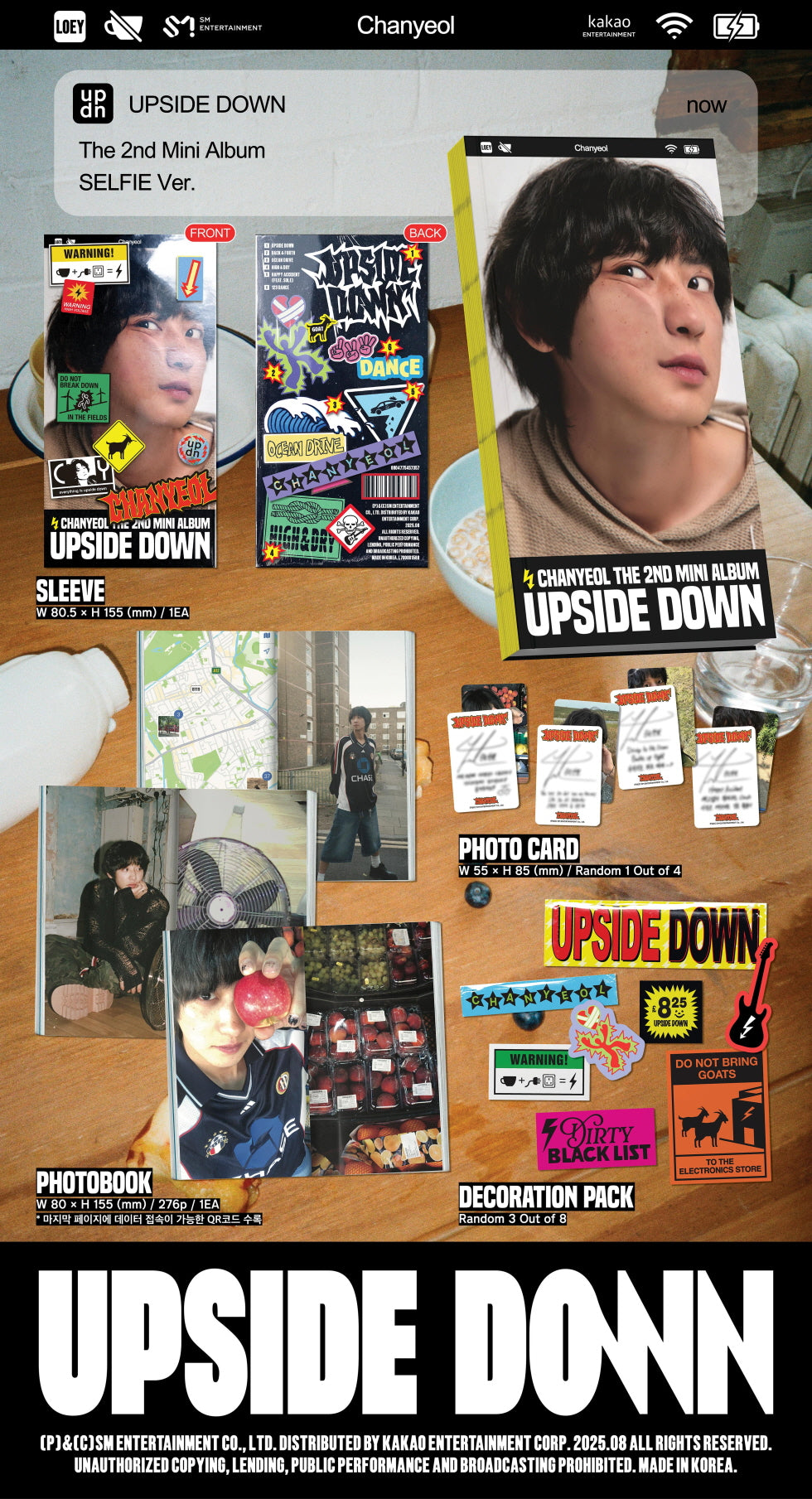 [PRE-ORDER] CHANYEOL (EXO) - 2nd Mini Album ‘Upside Down’ (Selfie Ver. / Smart Album)