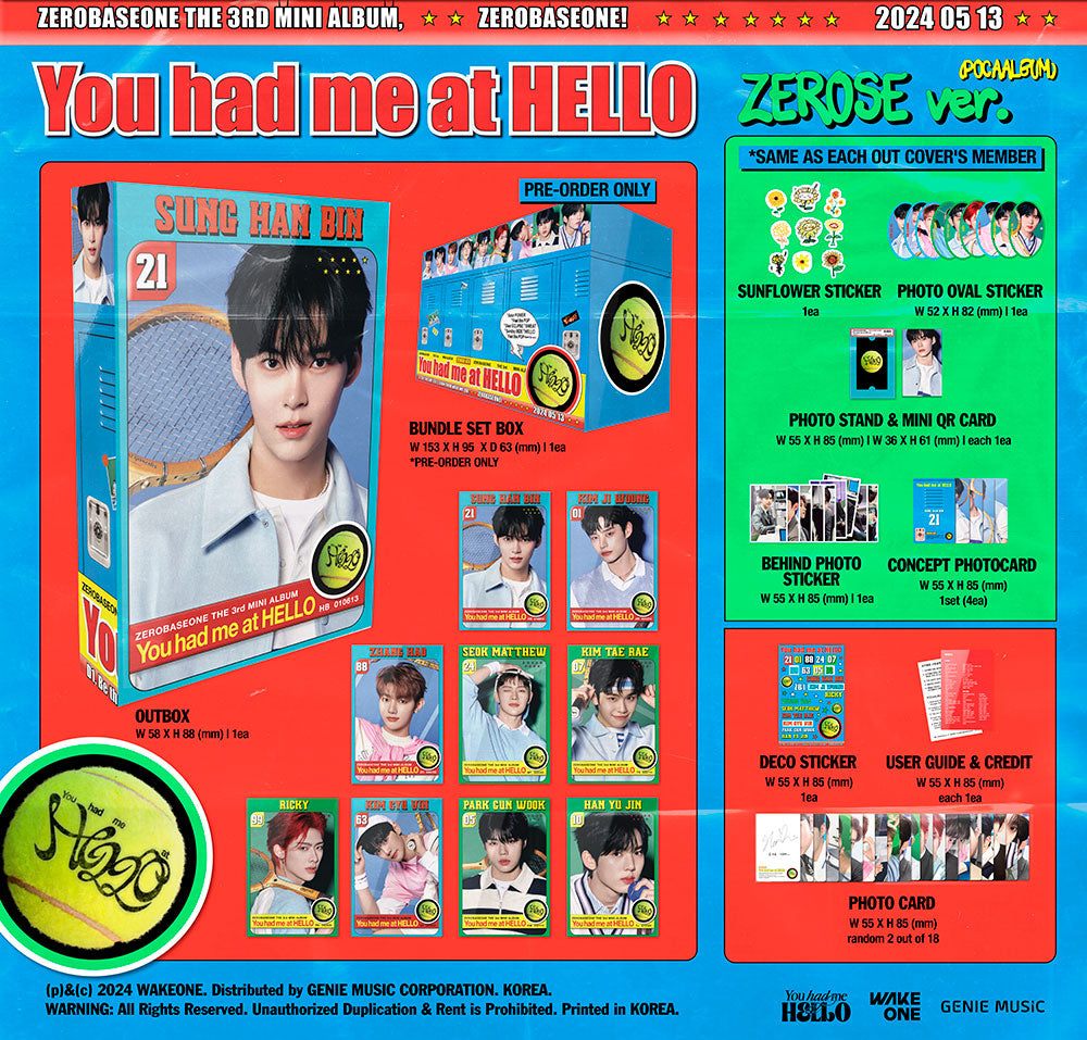 ZEROBASEONE - 3rd Mini Album You had me at HELLO (POCA)