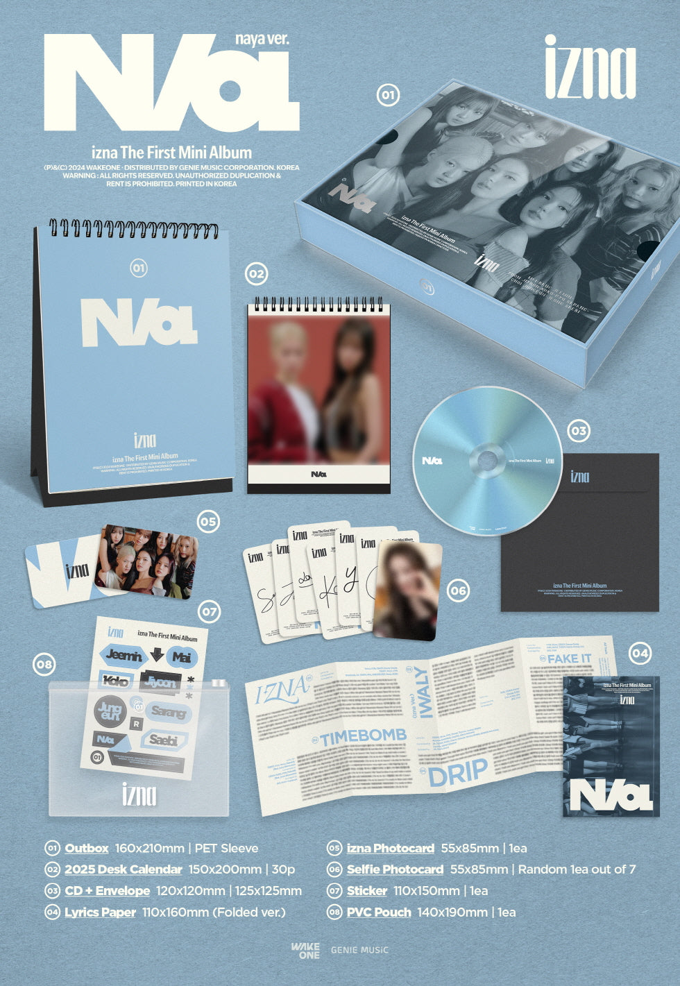 IZNA - 1st Album (Naya 2025 Calendar Version)
