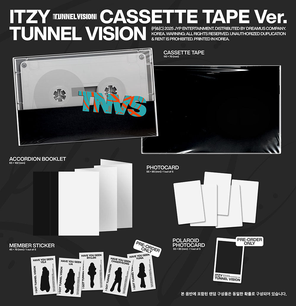 [PRE-ORDER] ITZY - TUNNEL VISION (Cassette Tape Ver.)