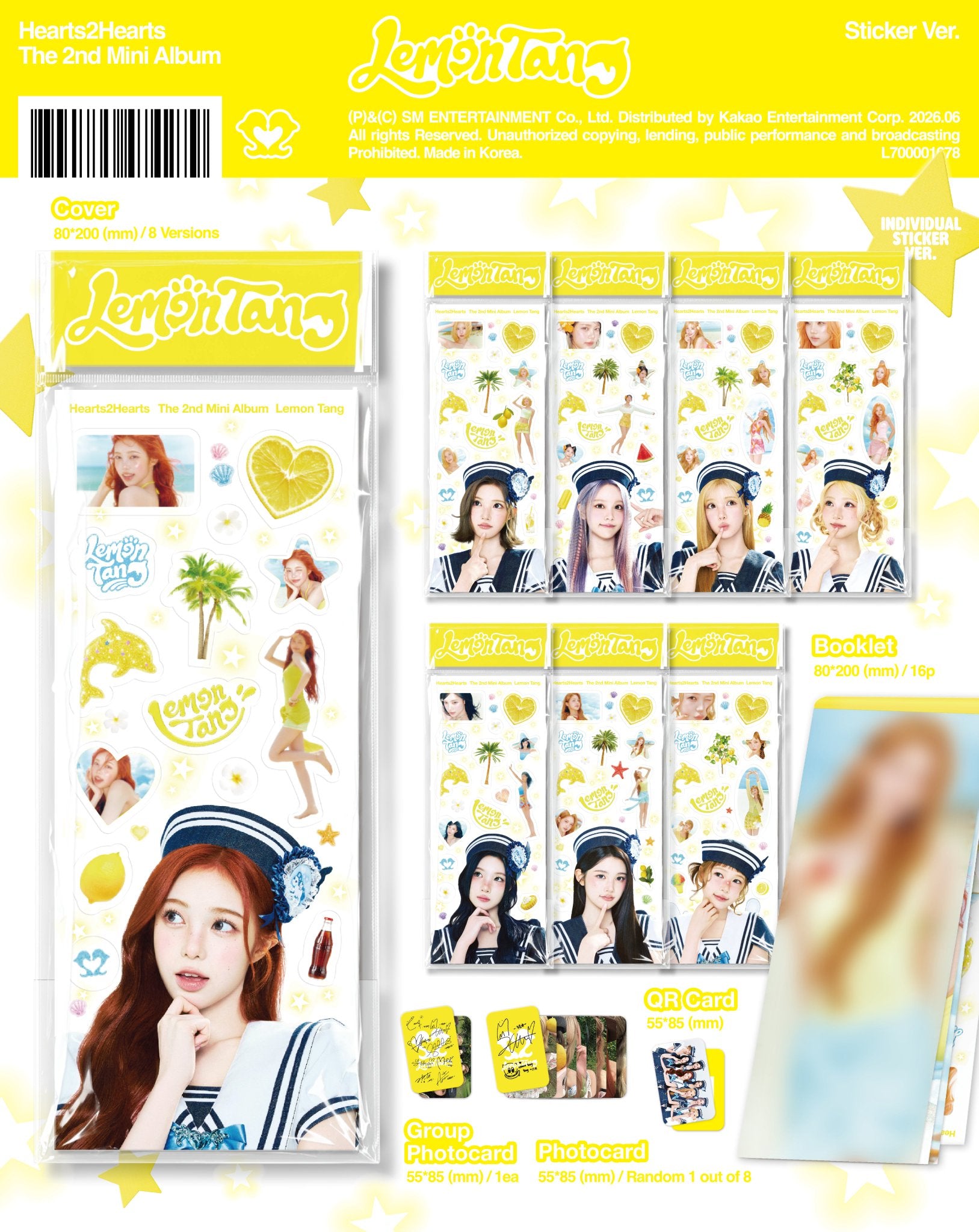HEARTS2HEARTS - 2nd Mini Album 'Lemon Tang' (Sticker ver.)